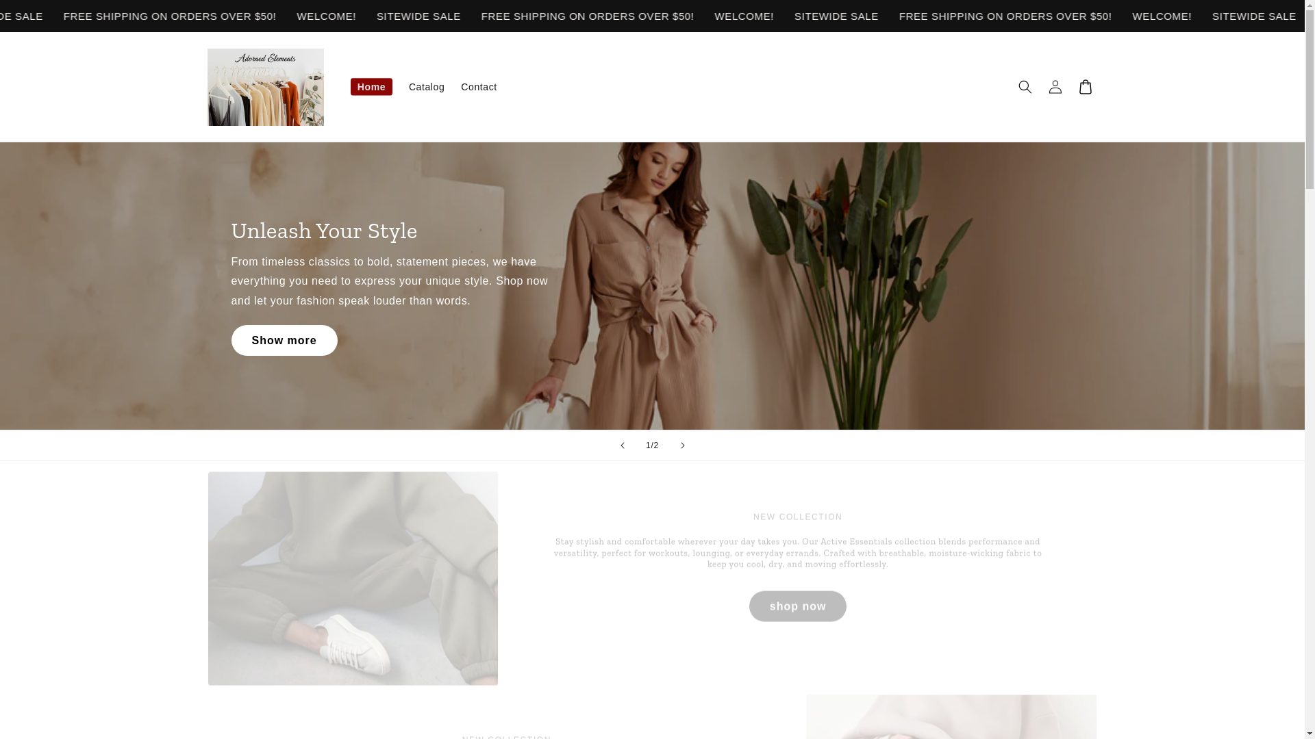 website screenshot of https://adornedelements.com/