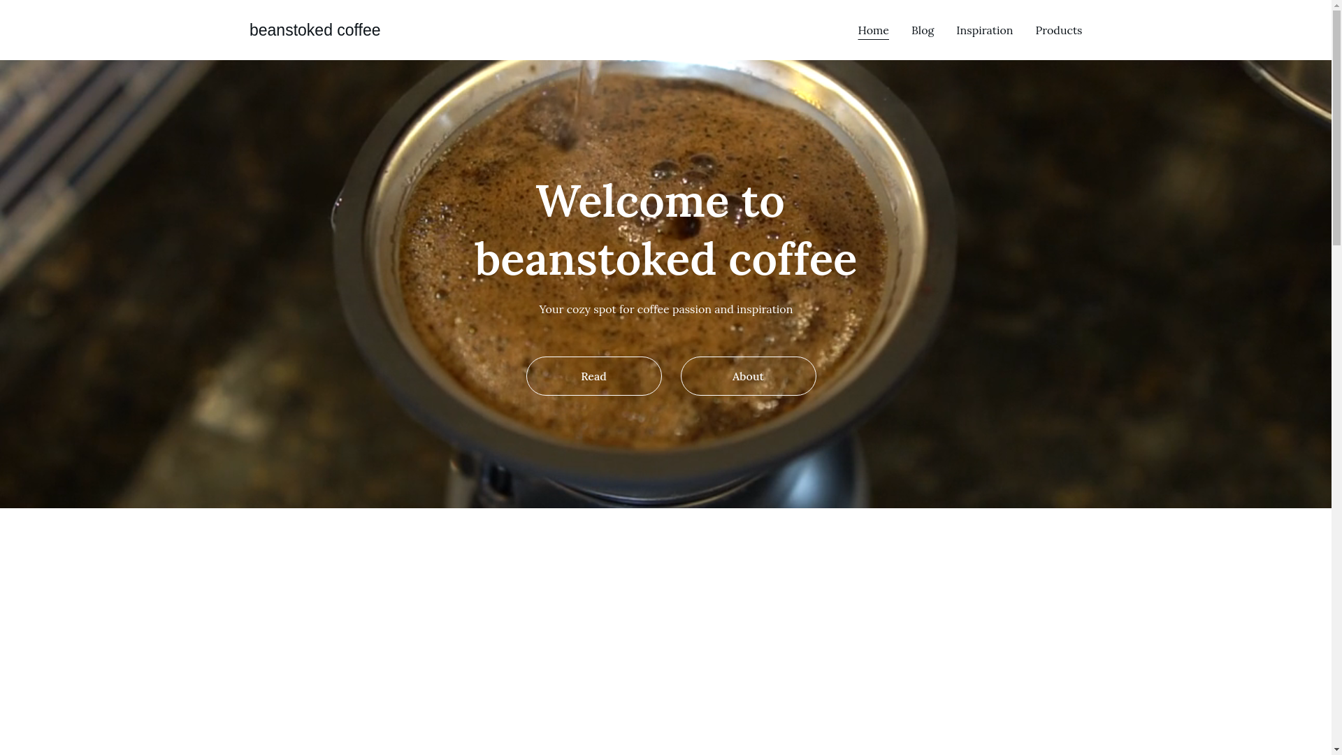 website screenshot of https://beanstoked.coffee/