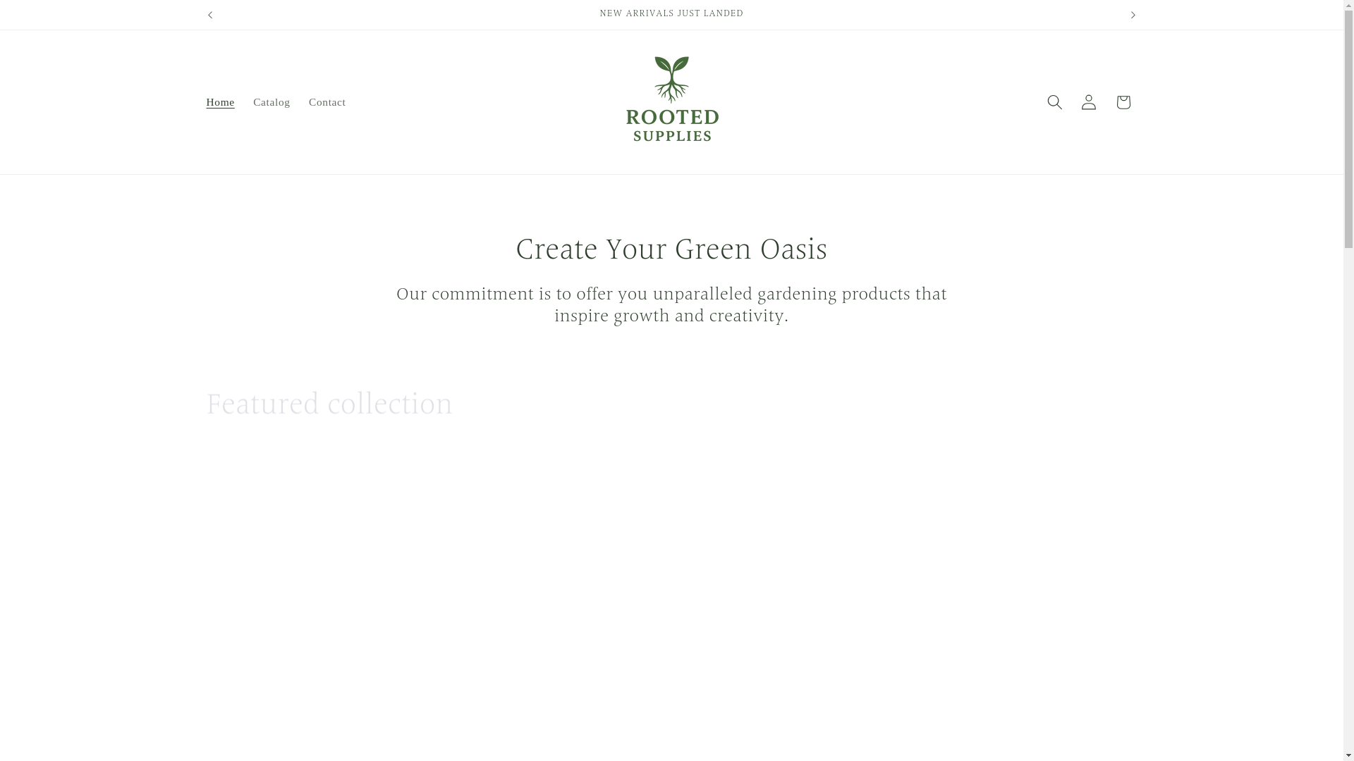website screenshot of https://rootedsupplies.store/