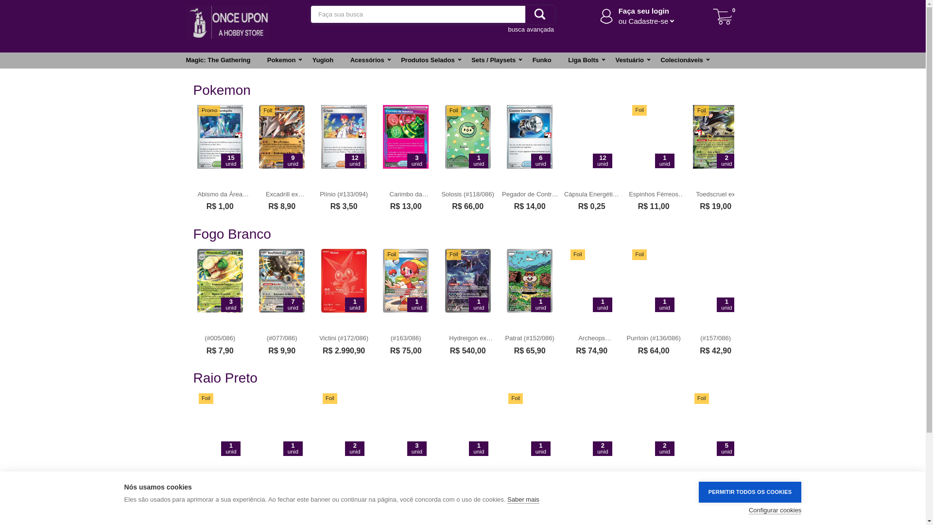 website screenshot of https://onceuponahobbystore.com.br/