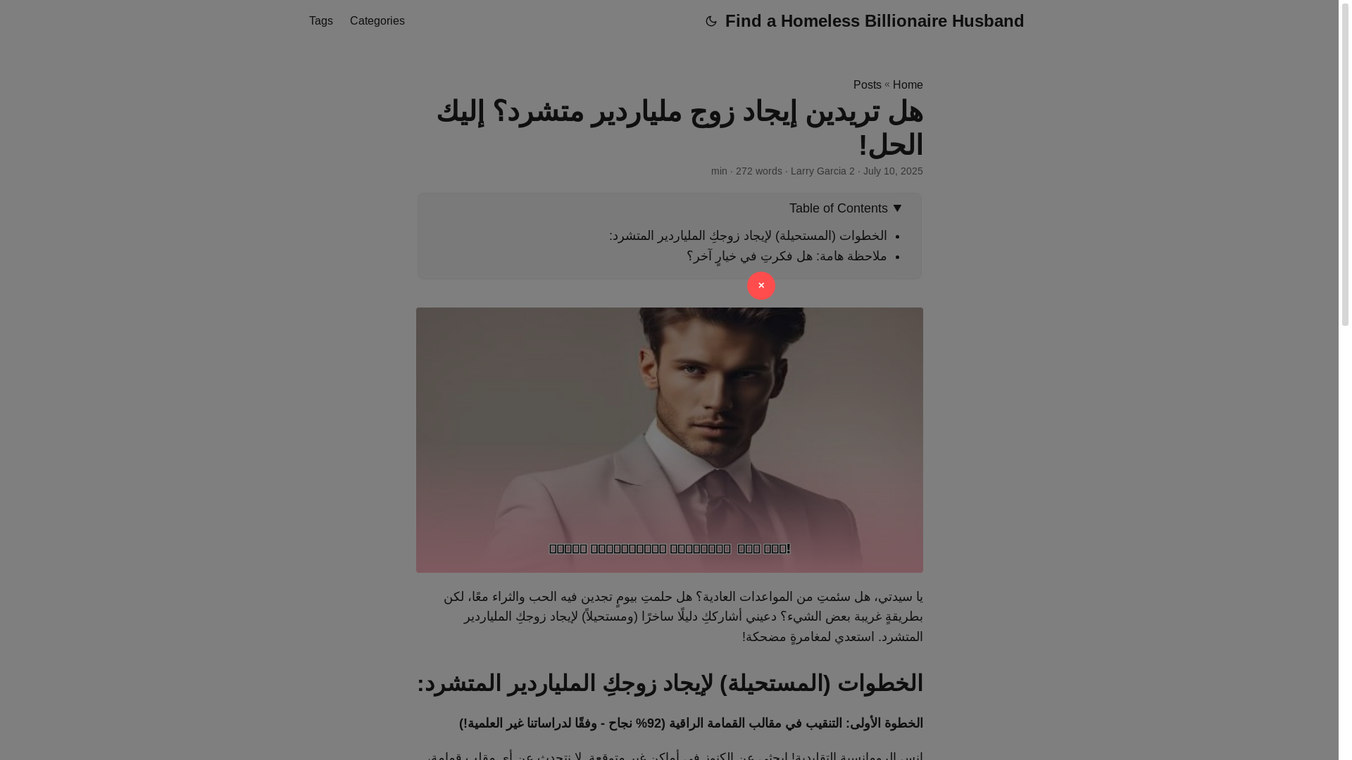 website screenshot of https://find-a-homeless-billionaire-husband.pages.dev/
