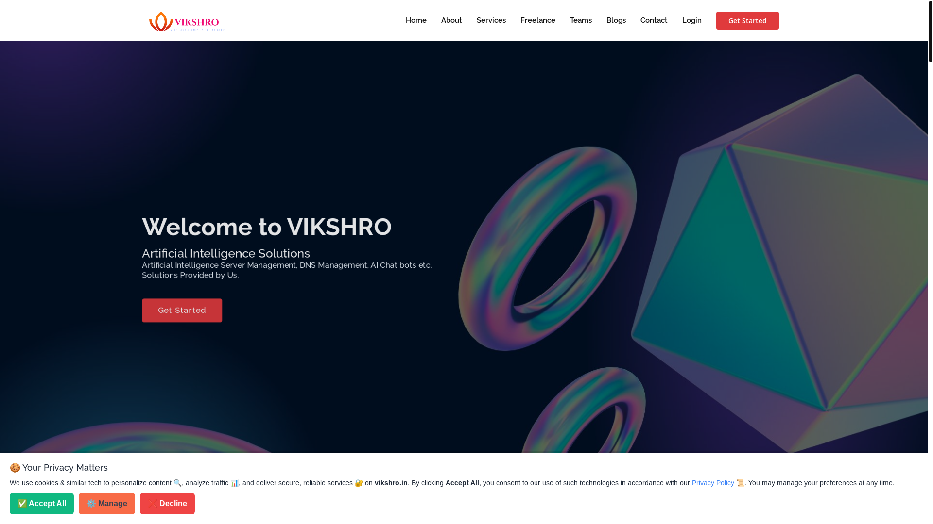 website screenshot of https://vikshro.in/