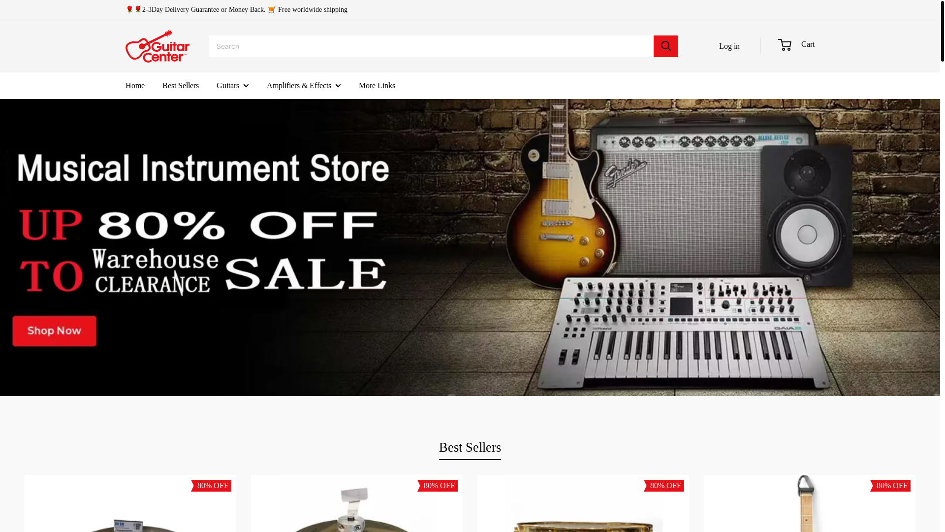 website screenshot of https://guitarcenterofficialus.shop/