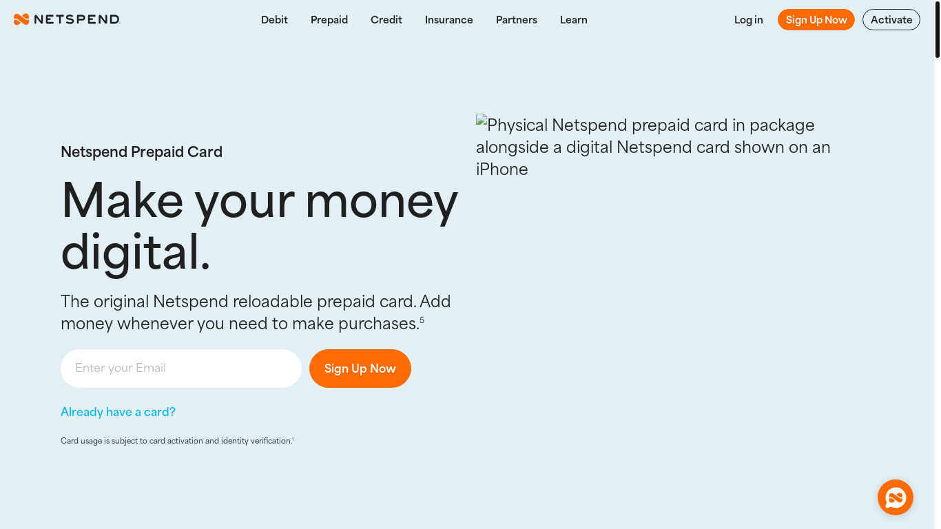 website screenshot of https://d6oks8f65socs.cloudfront.net/prepaid-card