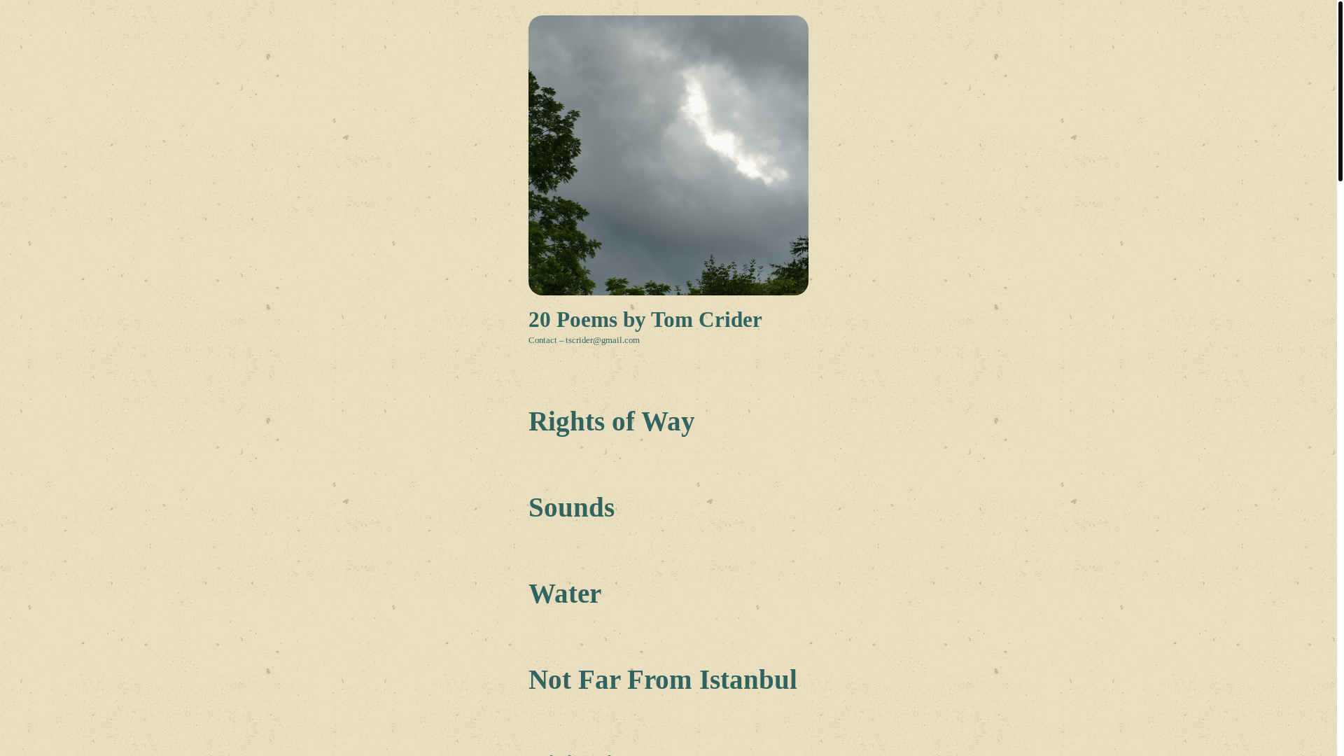website screenshot of https://tomcriderpoems.org/