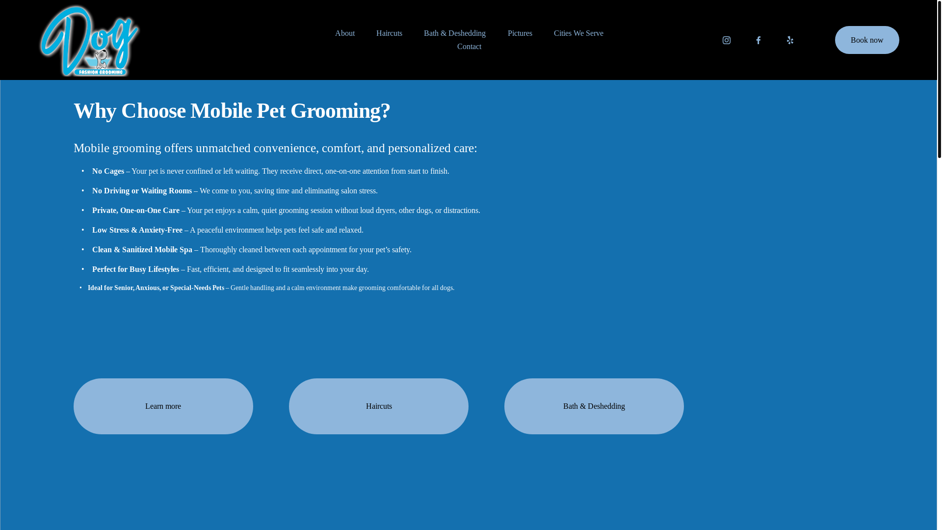 website screenshot of https://dogfashionmobilepetgrooming.com/