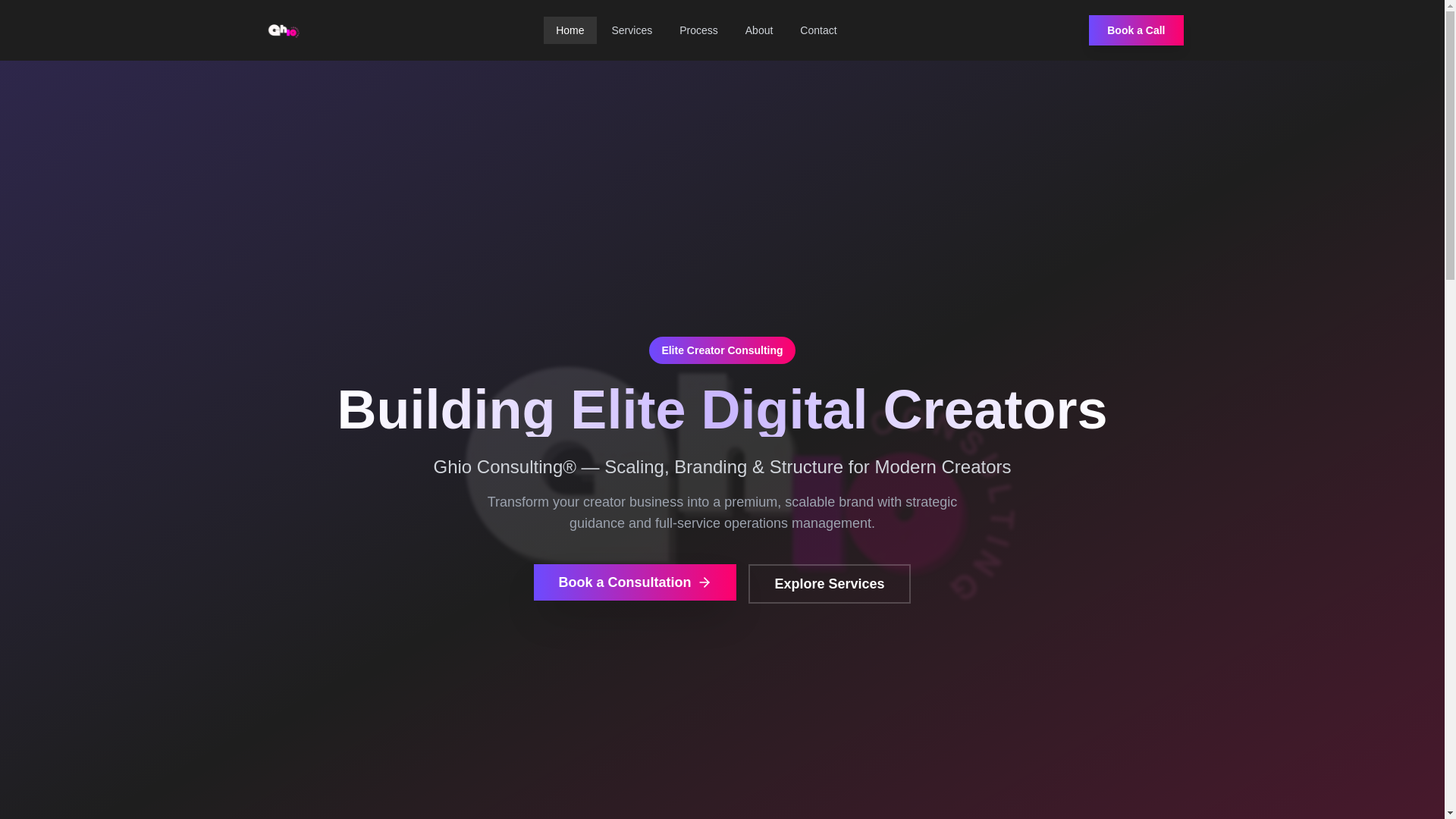 website screenshot of https://ghioconsulting.com/