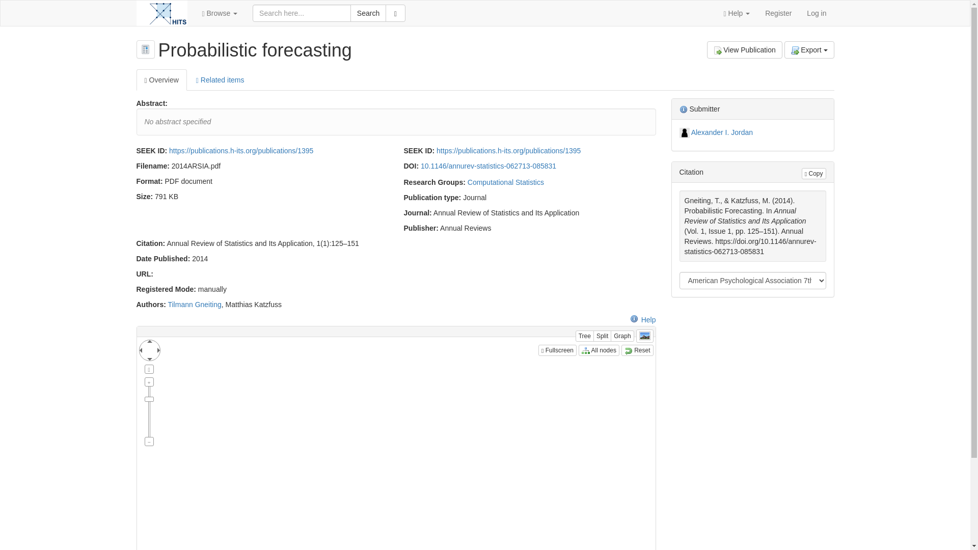 website screenshot of https://publications.h-its.org/publications/1395