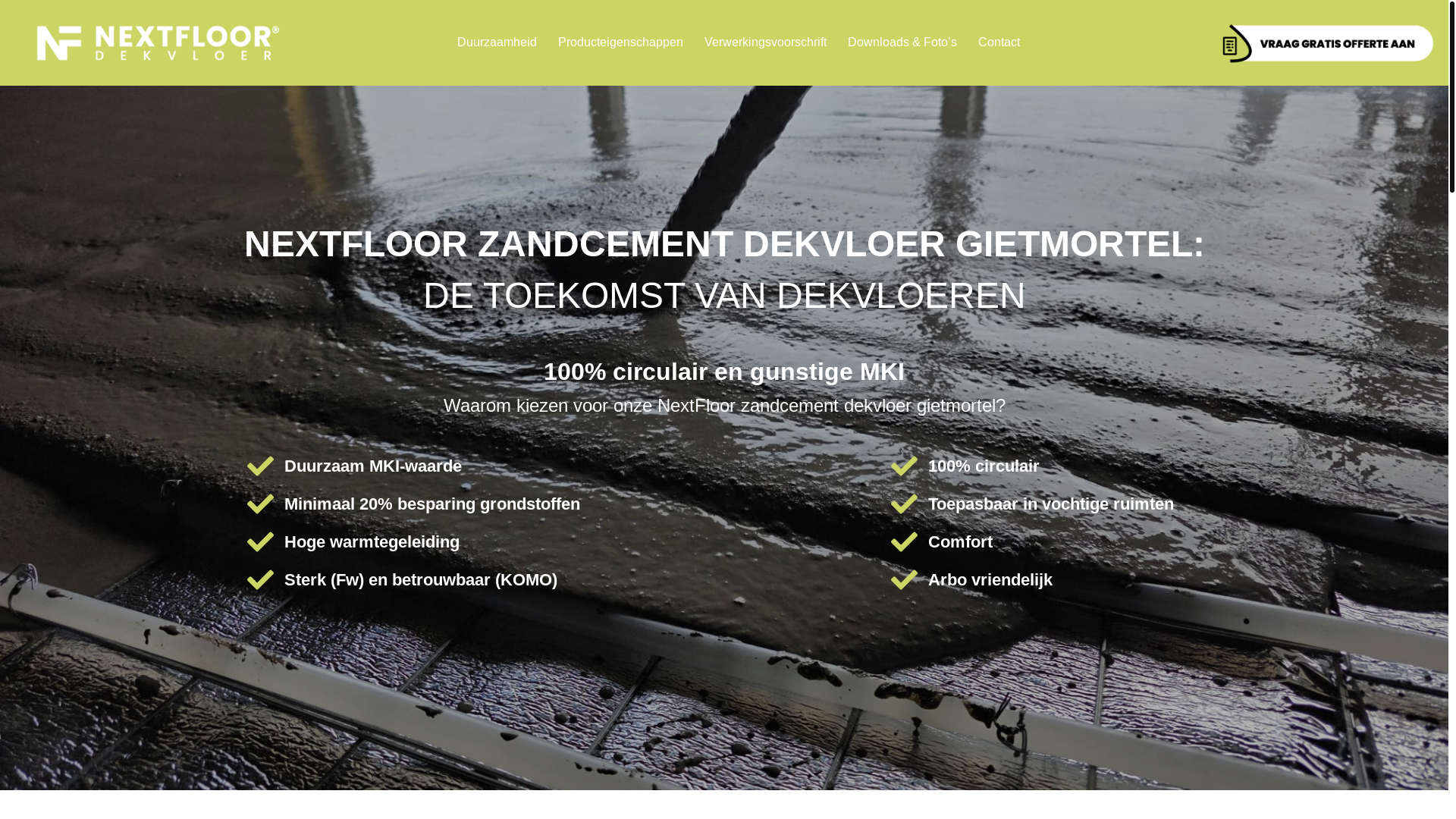 website screenshot of https://nextfloorzandcement.nl/