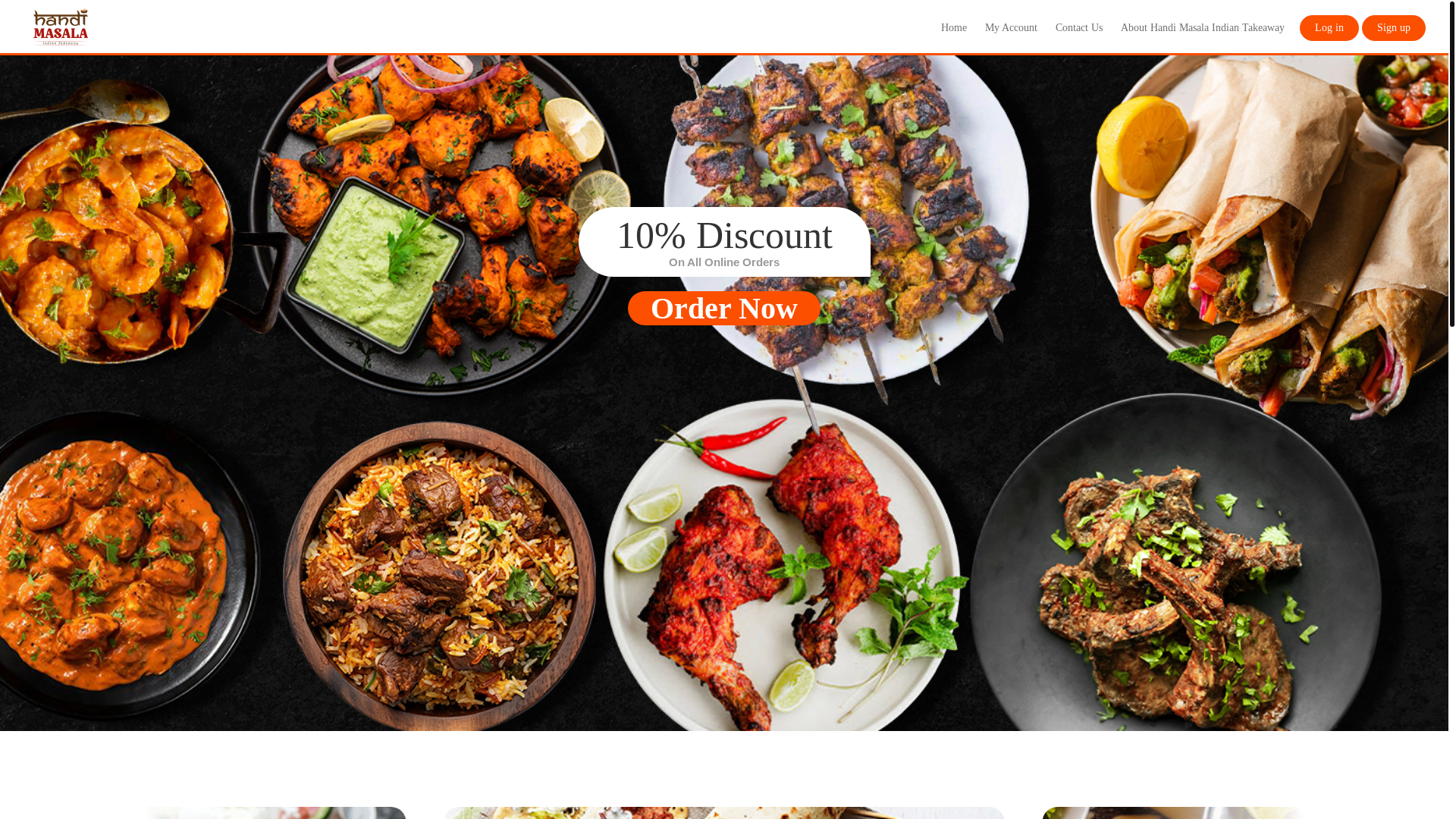 website screenshot of https://orderhandimasalaindiantakeaway.co.uk/