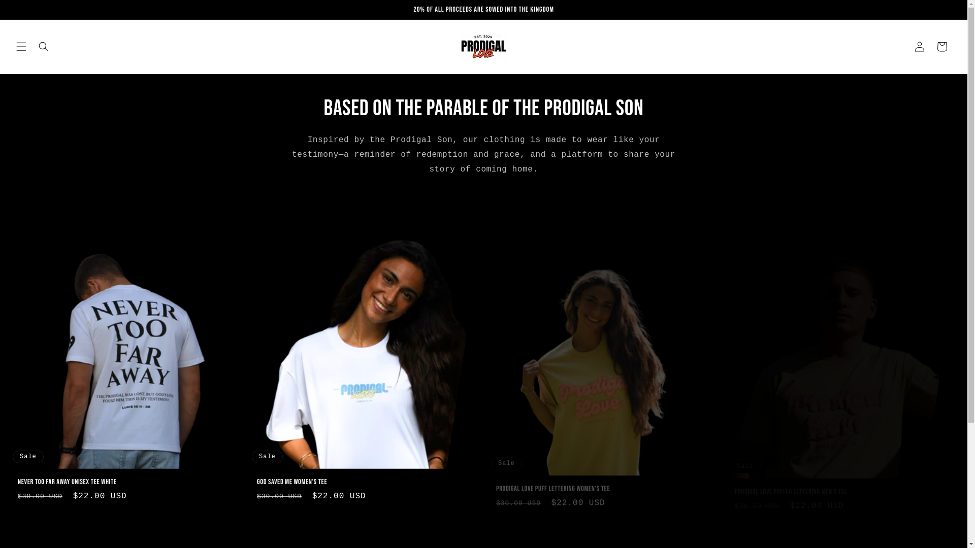 website screenshot of https://prodigallove.us/