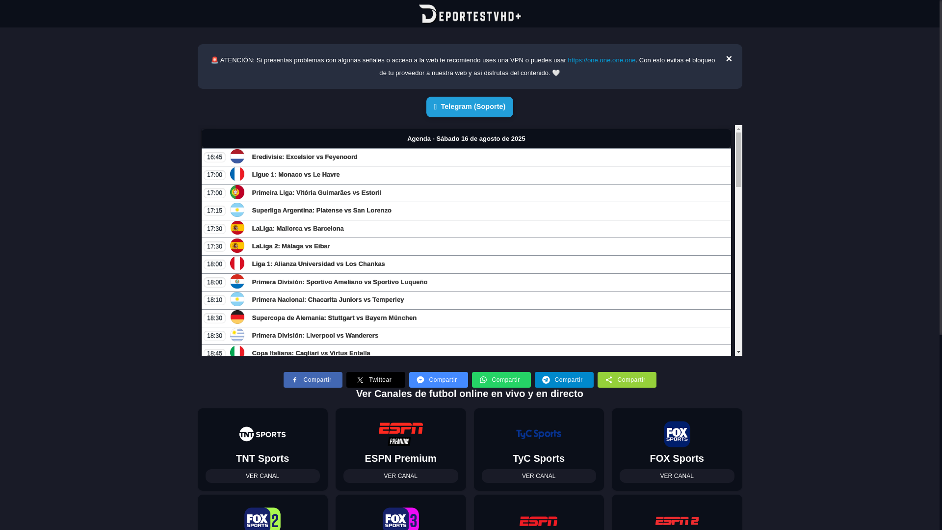 website screenshot of https://deportestvhd.de/