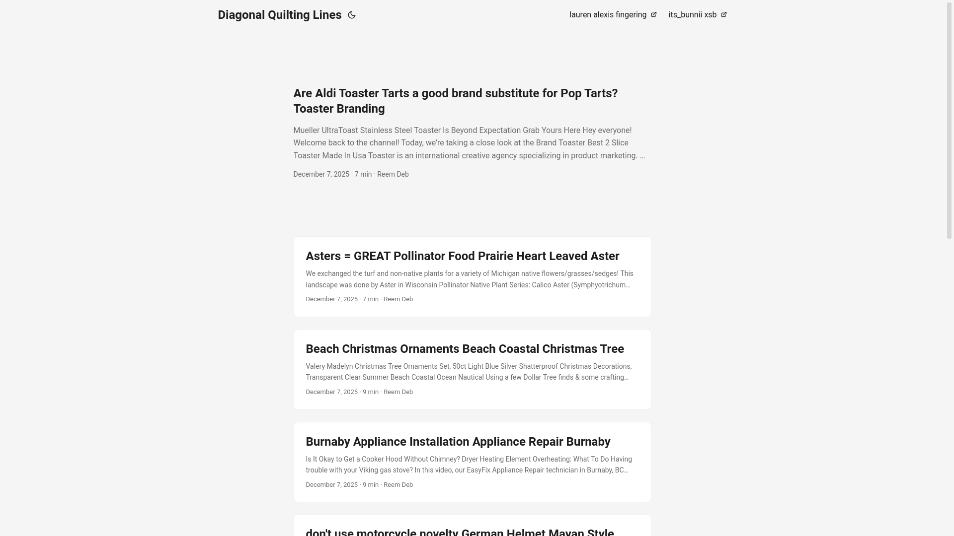 website screenshot of https://diagonalquiltinglines.pages.dev/