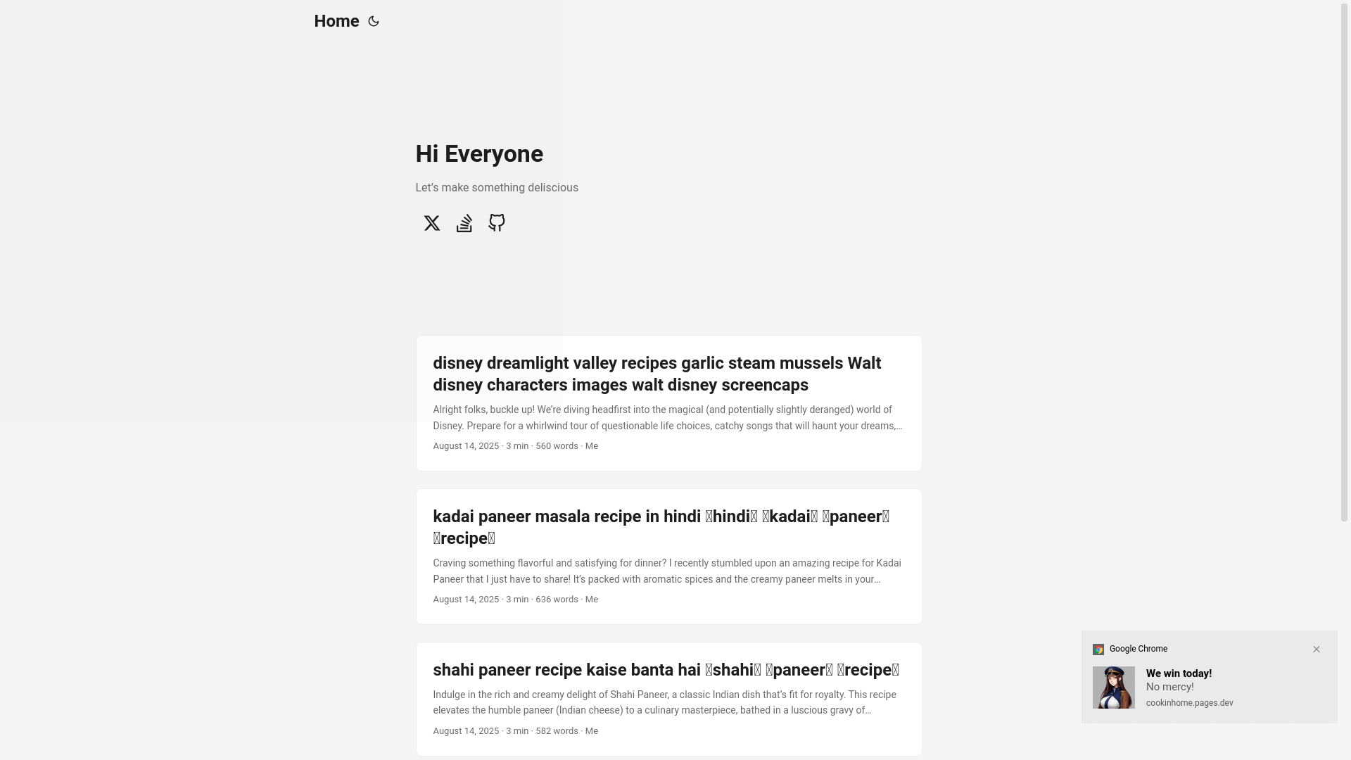 website screenshot of https://cookinhome.pages.dev/