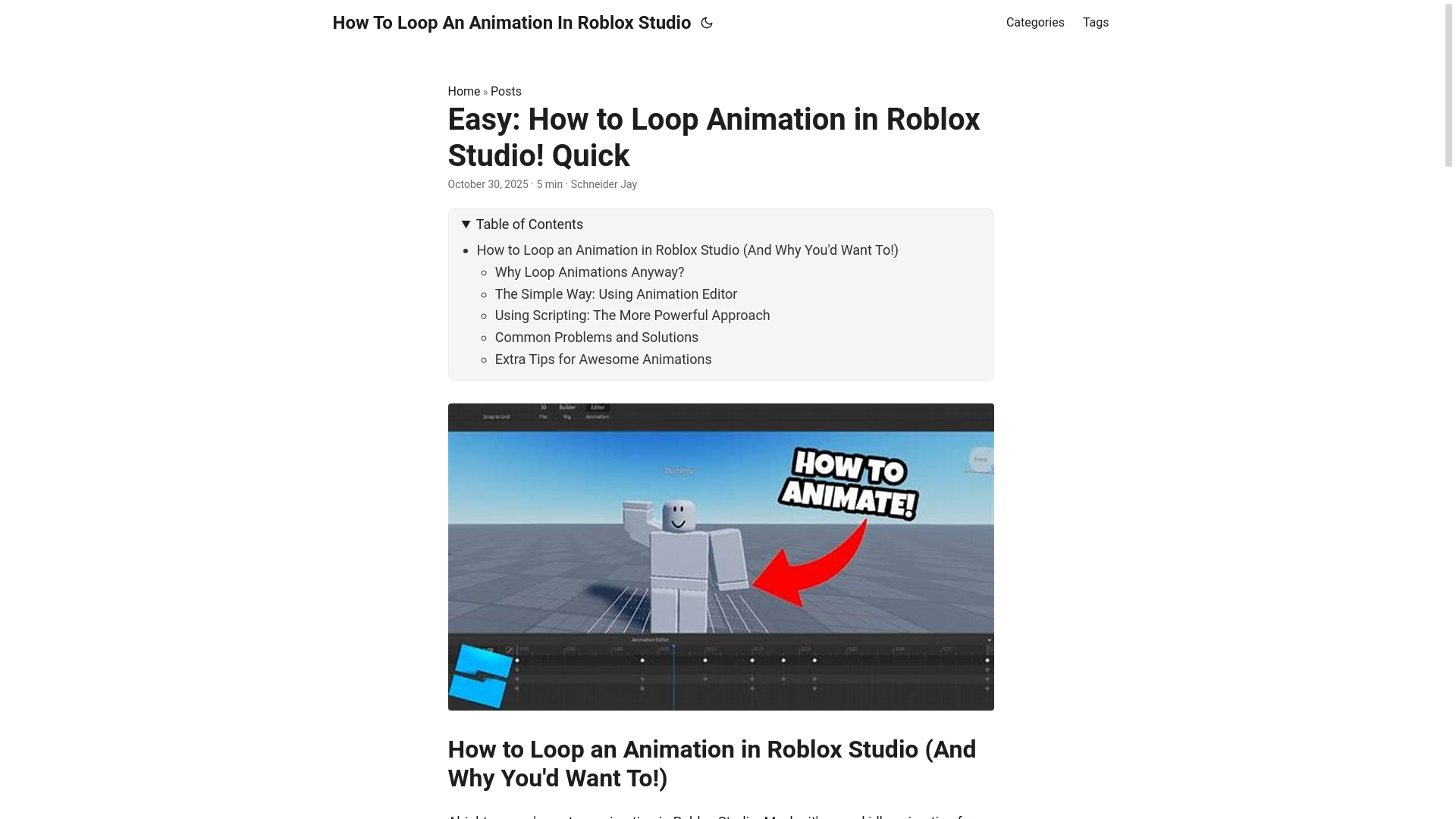 website screenshot of https://how-to-loop-an-animation-in-roblox-studio.pages.dev/