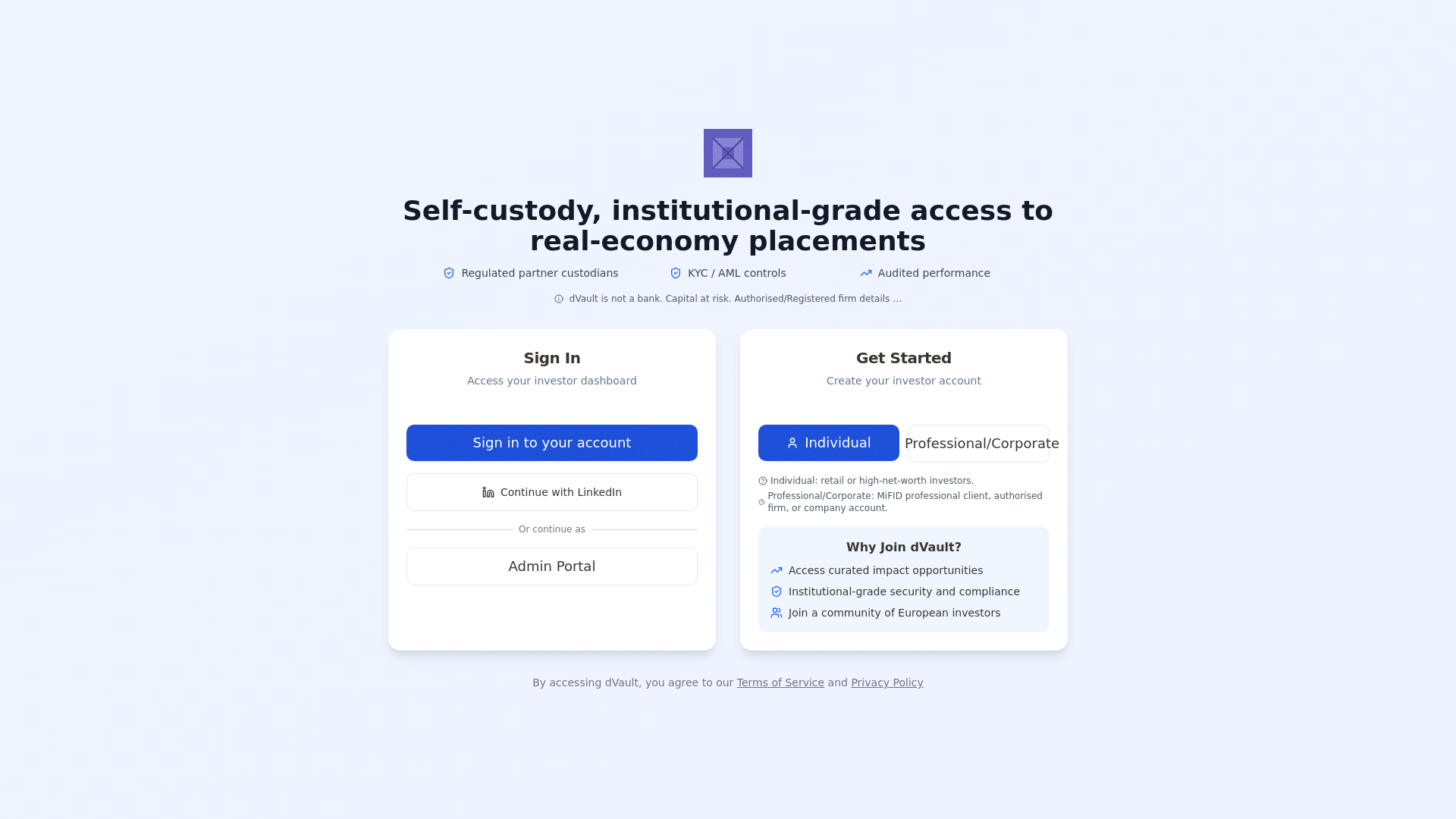 website screenshot of https://dvault-production.pages.dev/