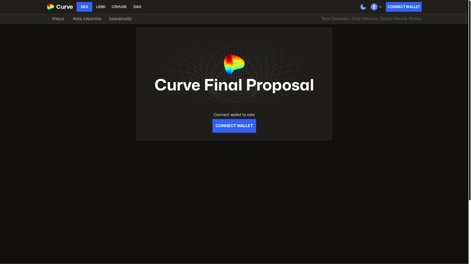 website screenshot of https://proposals-curve.net/