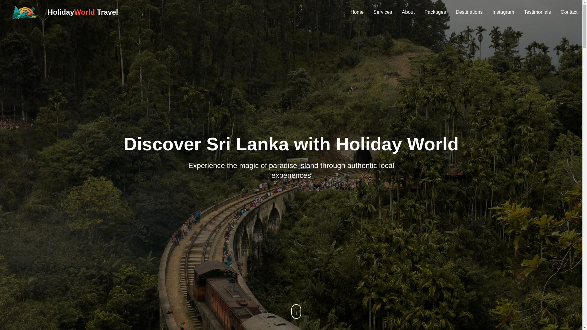 website screenshot of https://hwtravelsrilanka.com/