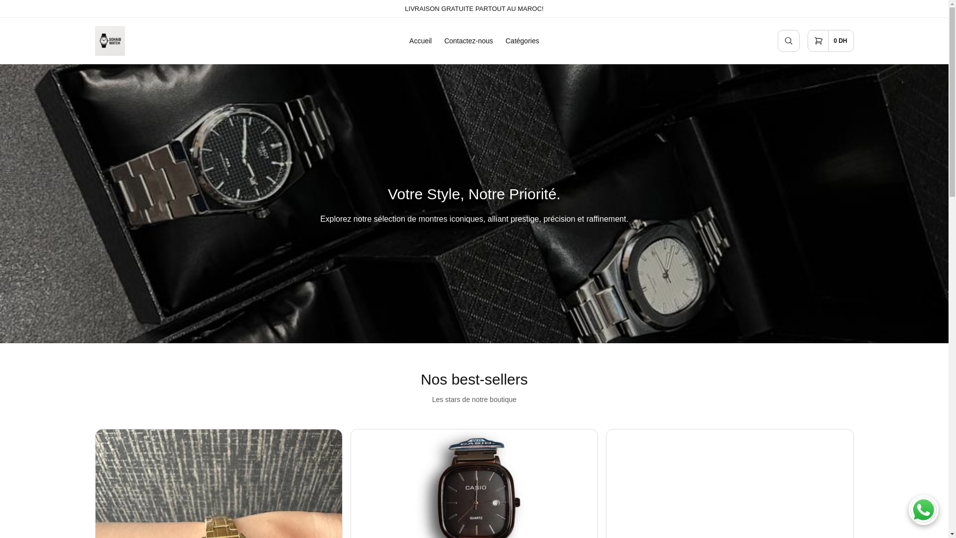 website screenshot of https://sohaibwatch.shop/