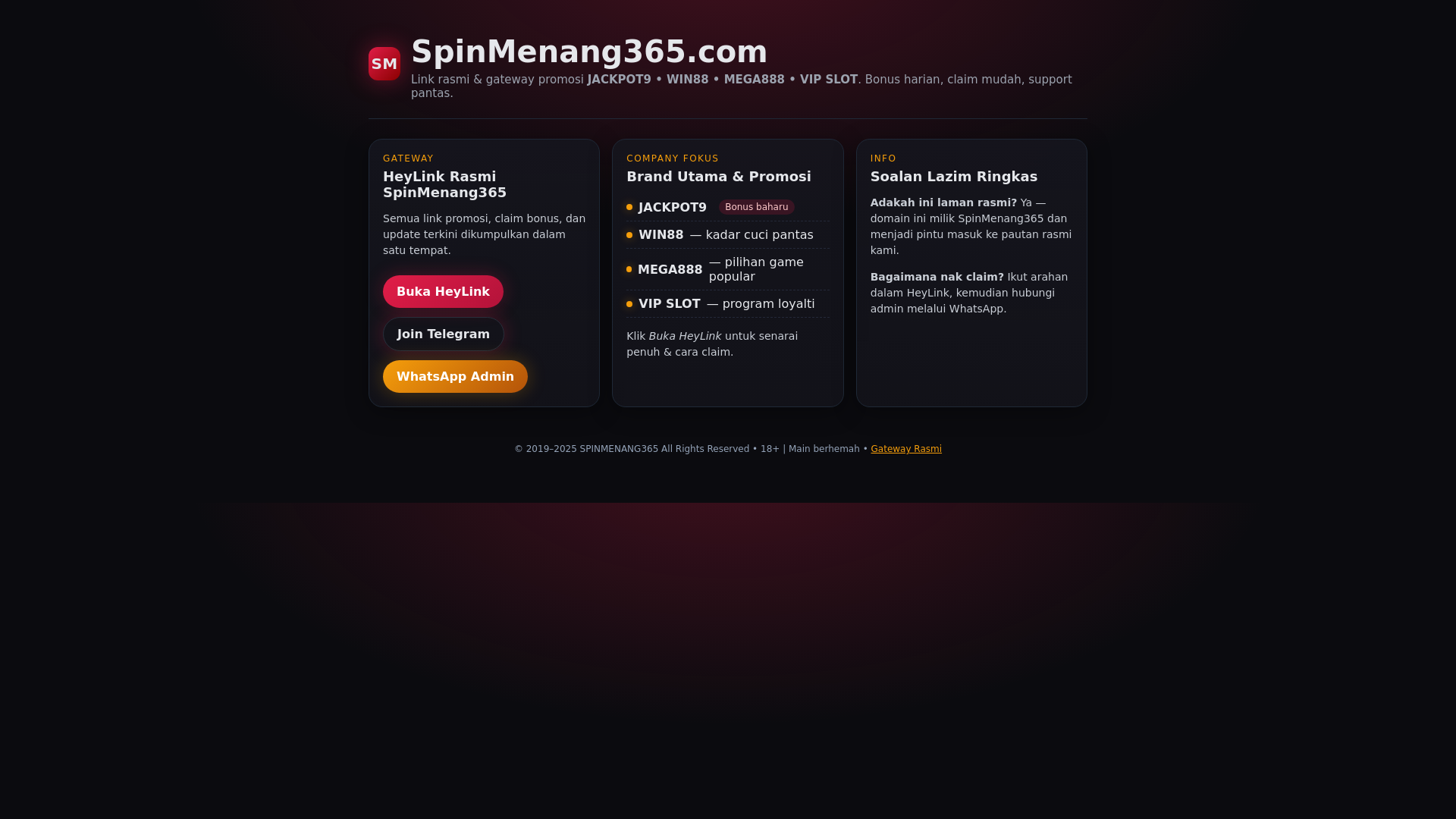 website screenshot of https://spinmenang365.pages.dev/