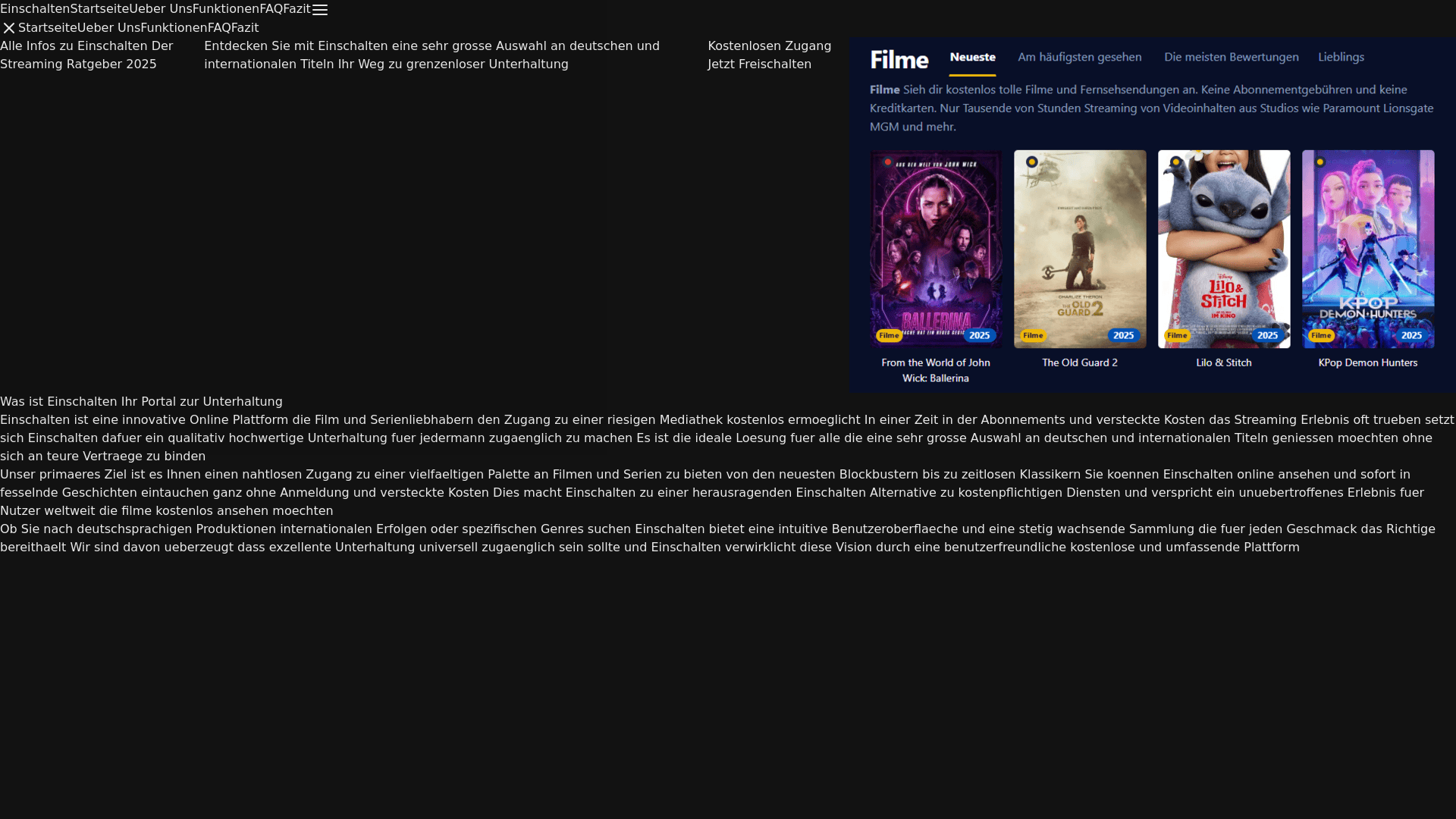 website screenshot of https://einschalten-7lae.pages.dev/