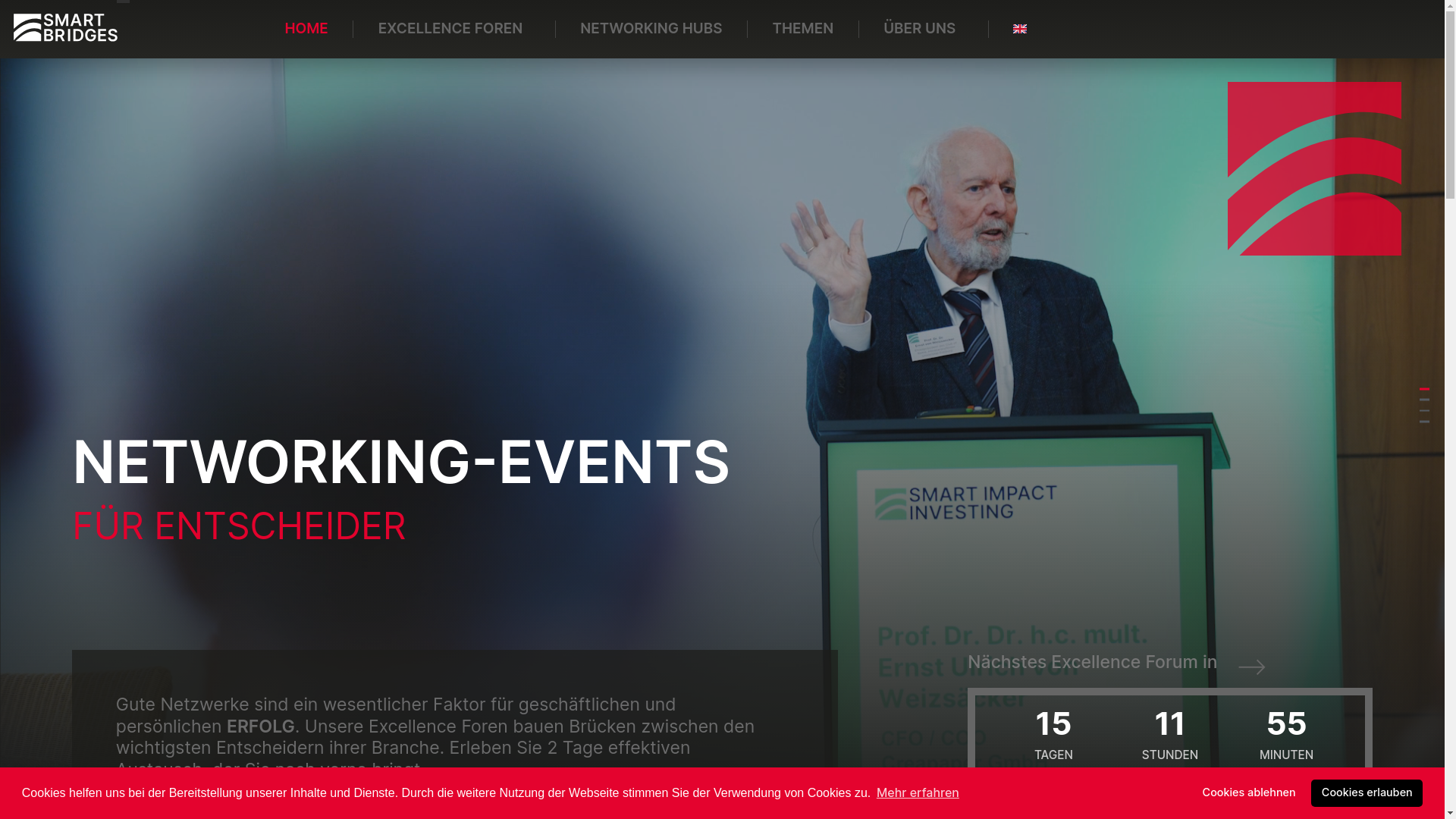 website screenshot of https://smartbridges-events.de/