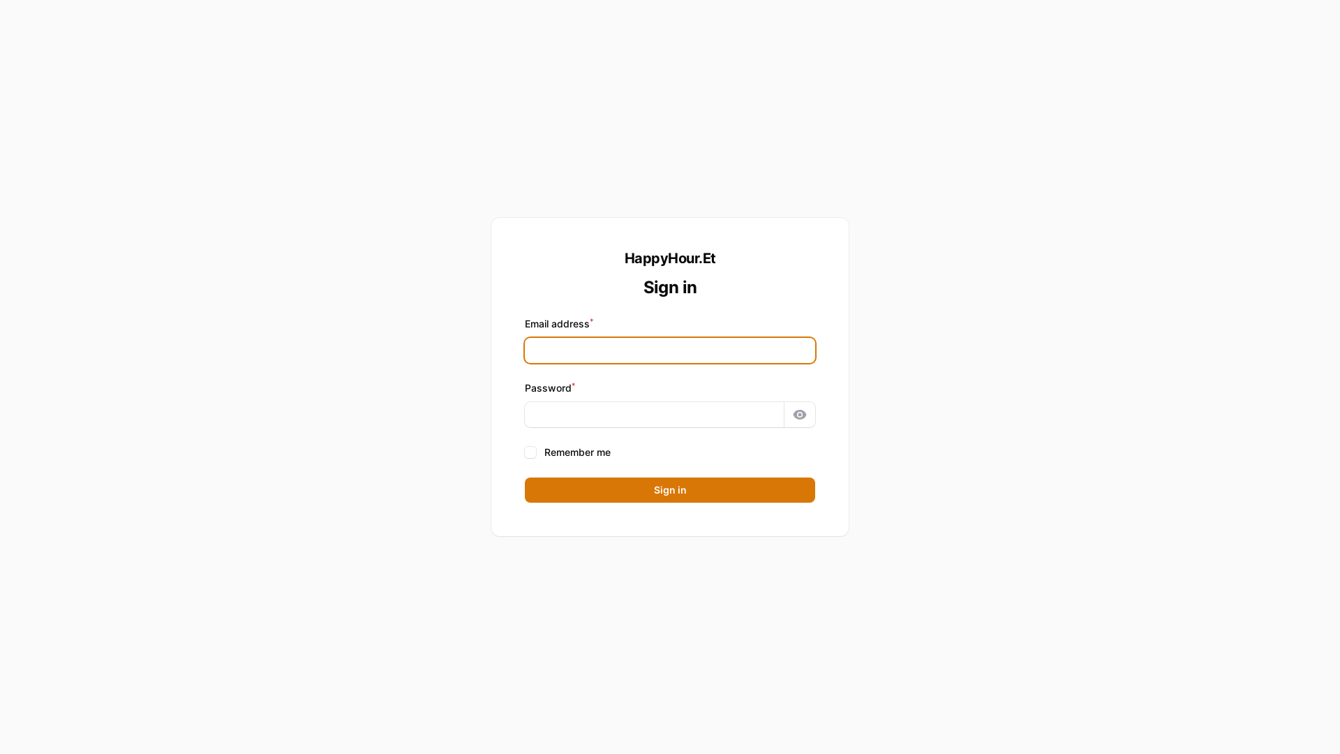 website screenshot of https://happyhour.et/