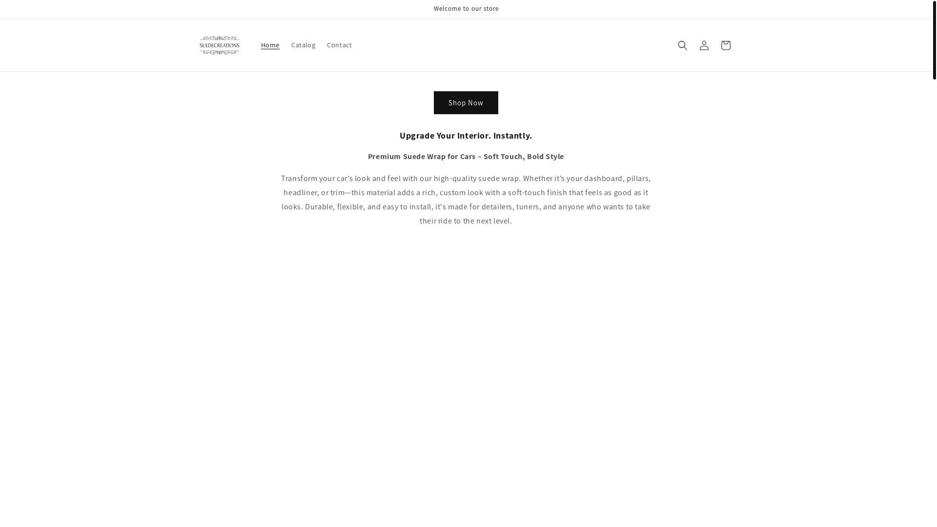website screenshot of https://suedecreations.com/