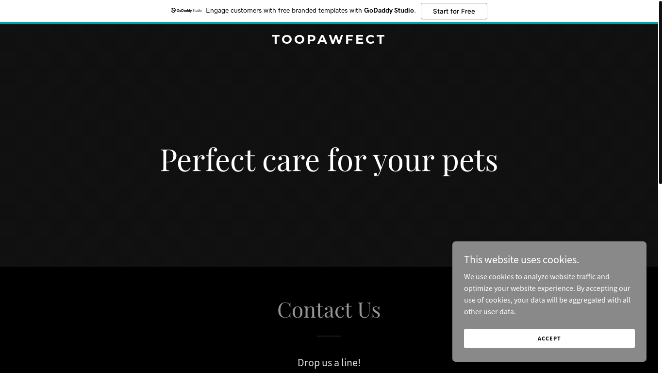 website screenshot of https://toopawfect.com/