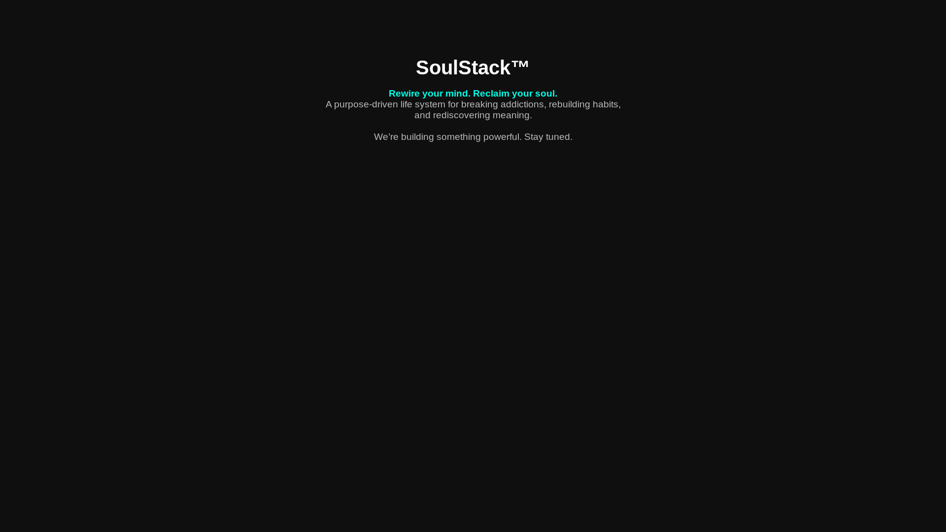 website screenshot of https://soulstackapp.com/