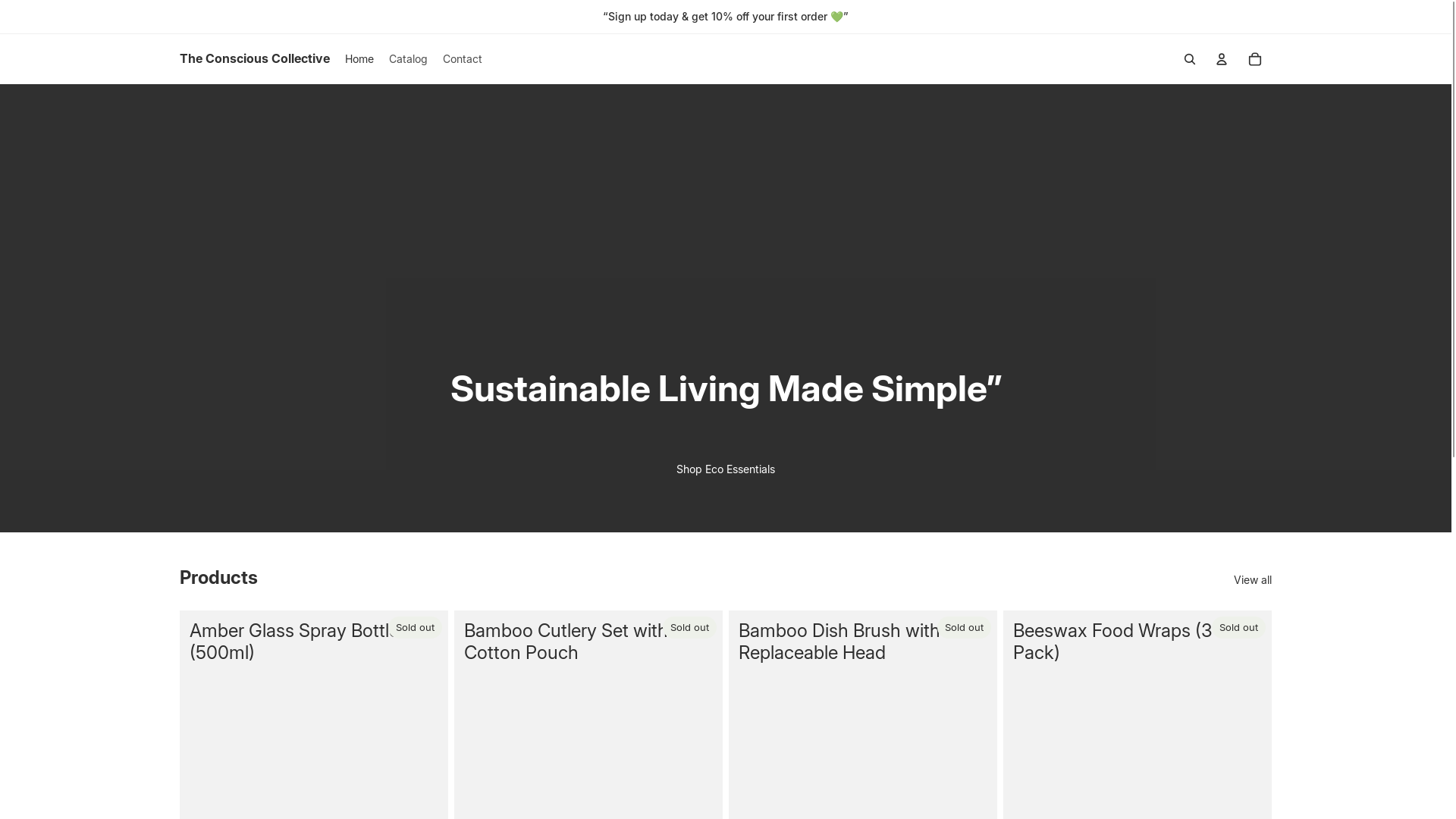 website screenshot of https://theconsciouscollective.uk/
