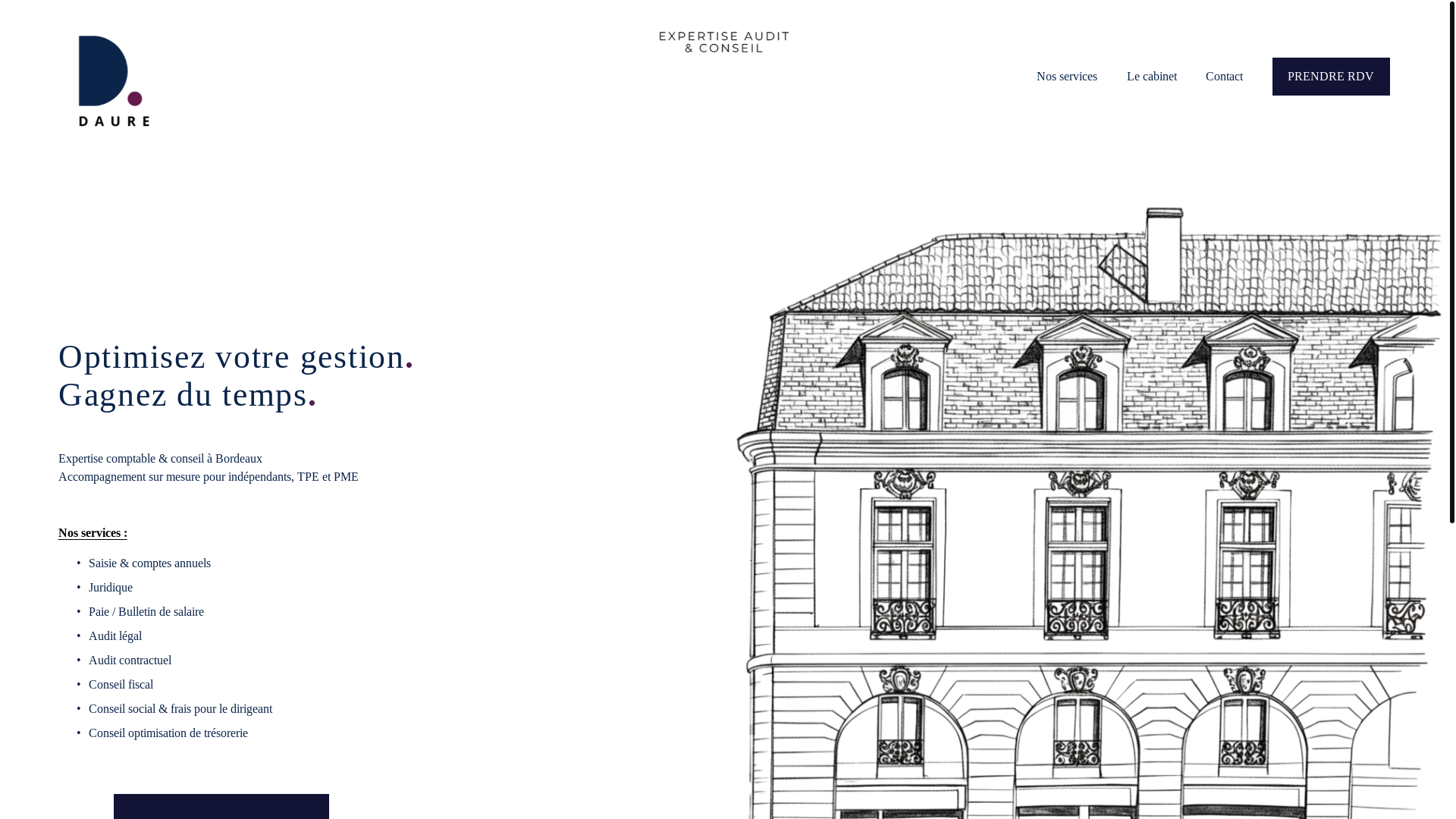 website screenshot of https://daure-exepertise-comptable.fr/