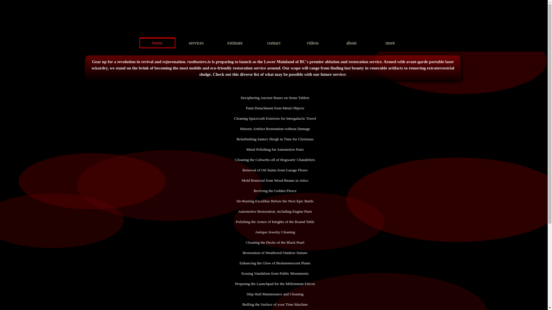 website screenshot of https://rustbust.ca/
