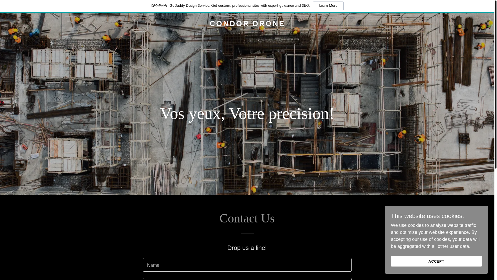 website screenshot of https://condordrone.ca/