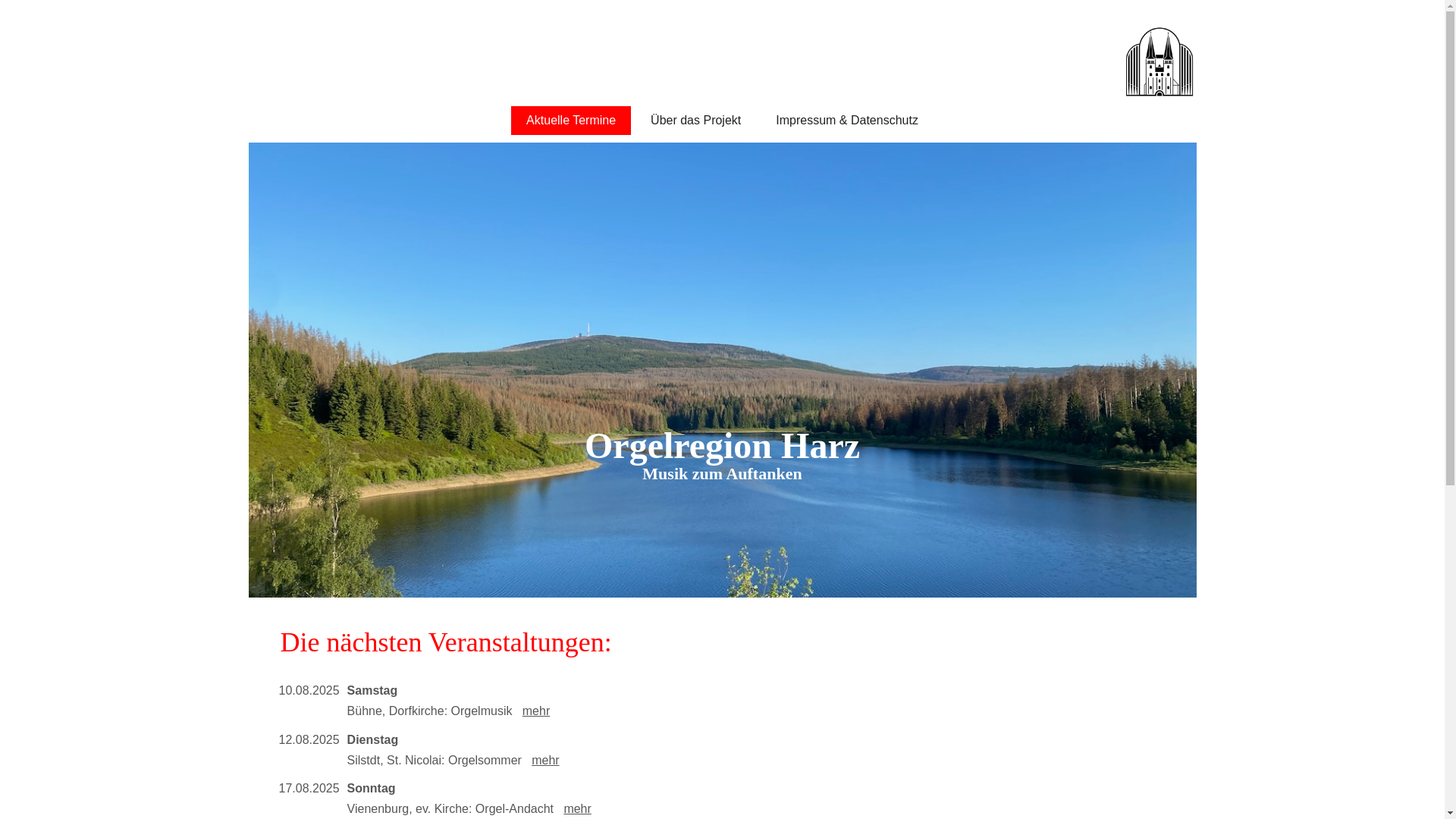 website screenshot of https://orgelmusik-harz.de/