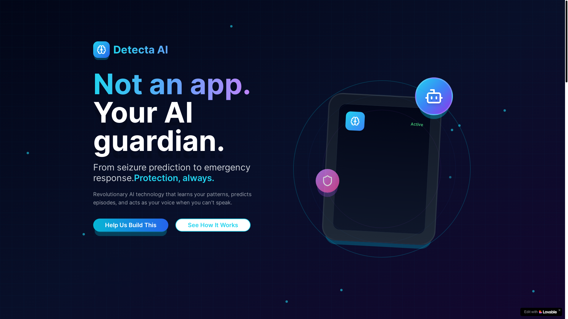 website screenshot of https://detecta-ai.com/