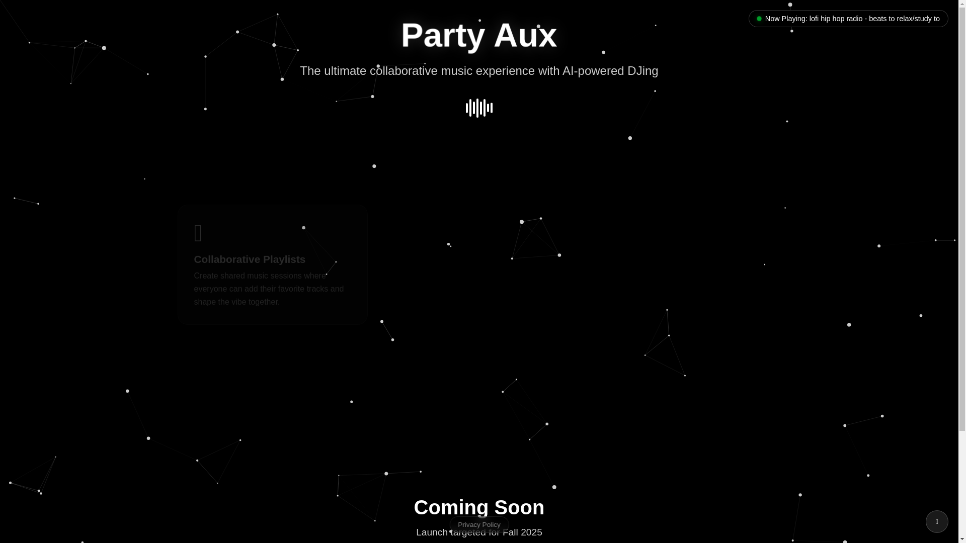 website screenshot of https://partyaux.party/