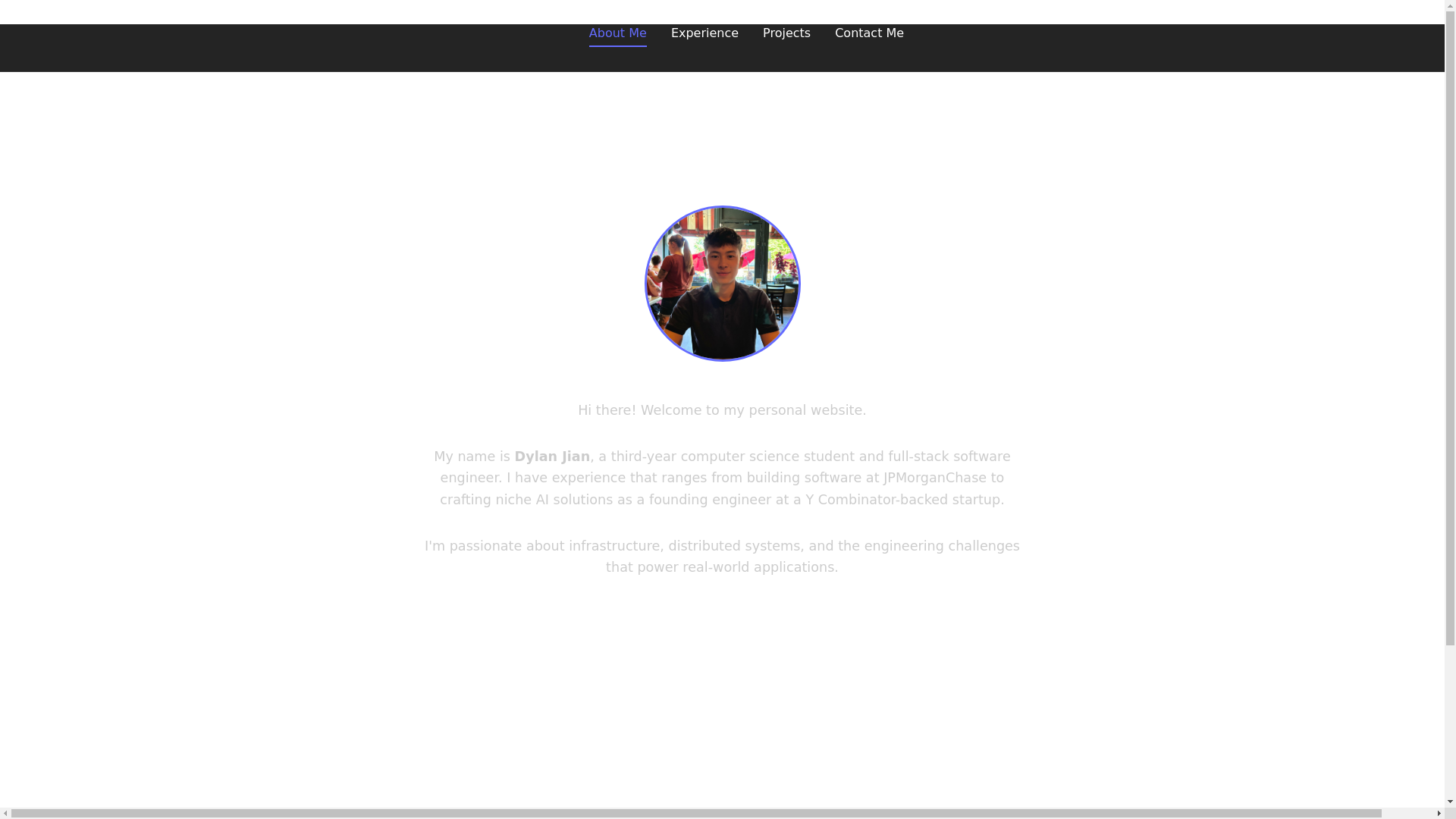 website screenshot of https://dylanjian.com/