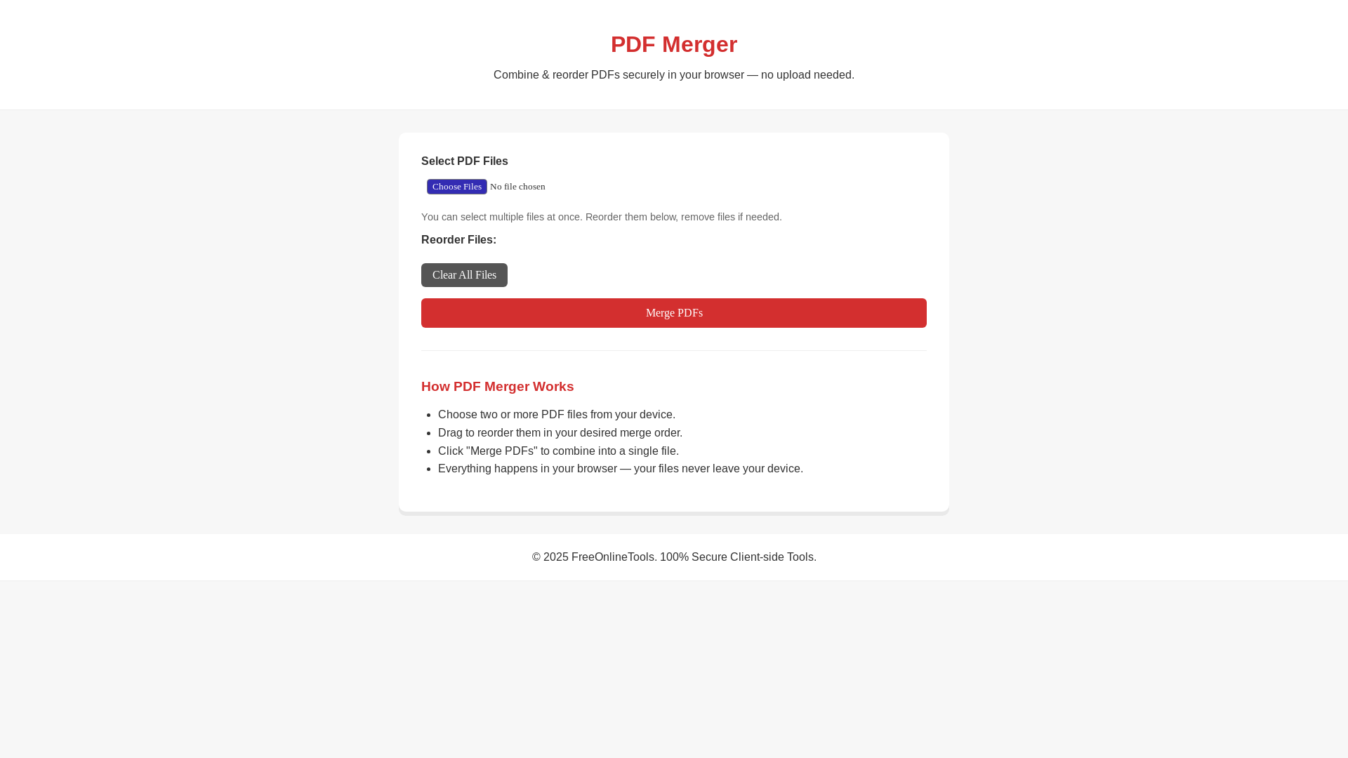 website screenshot of https://pdfmerger-ddv.pages.dev/