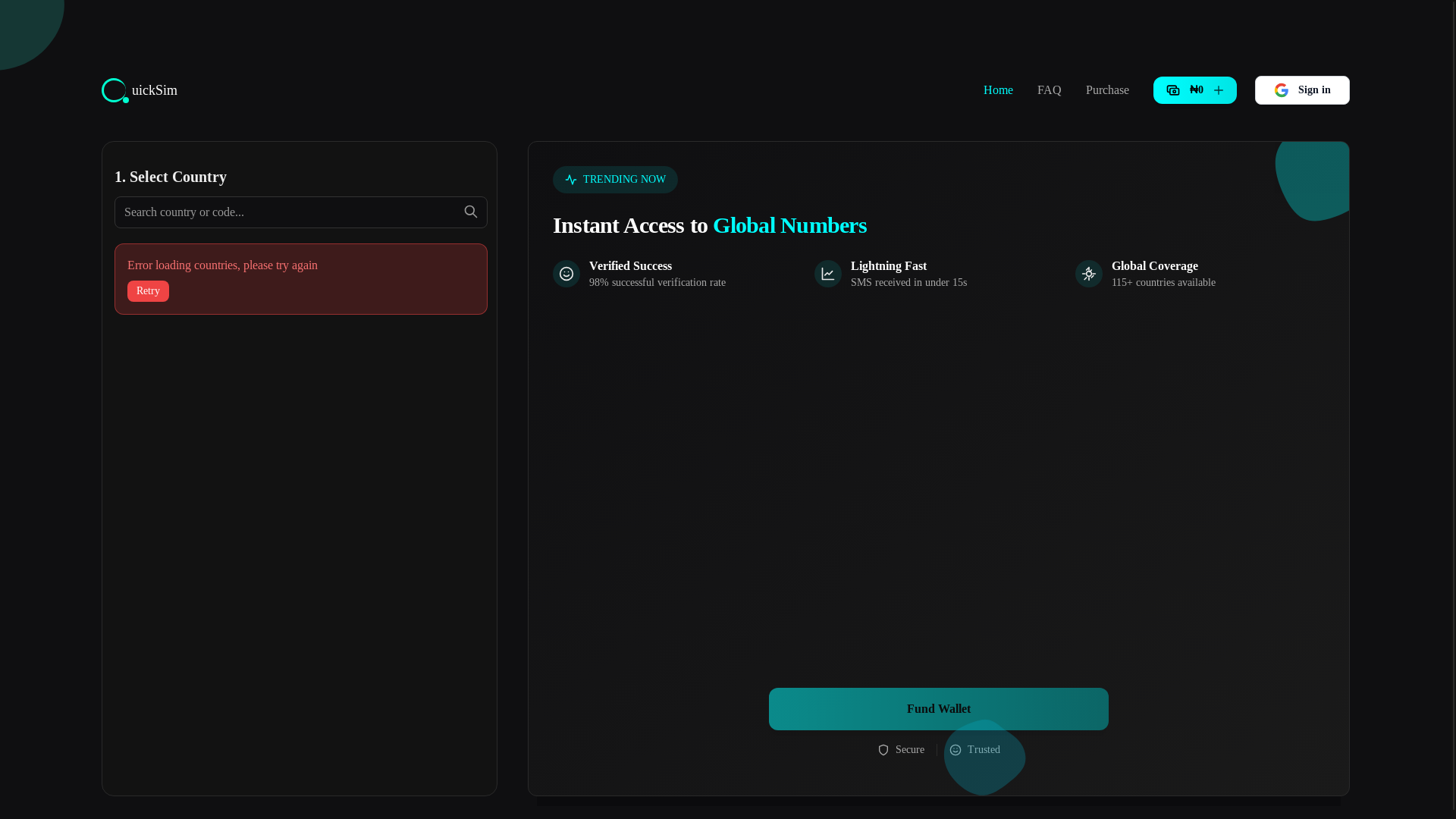 website screenshot of https://quicksim.pages.dev/