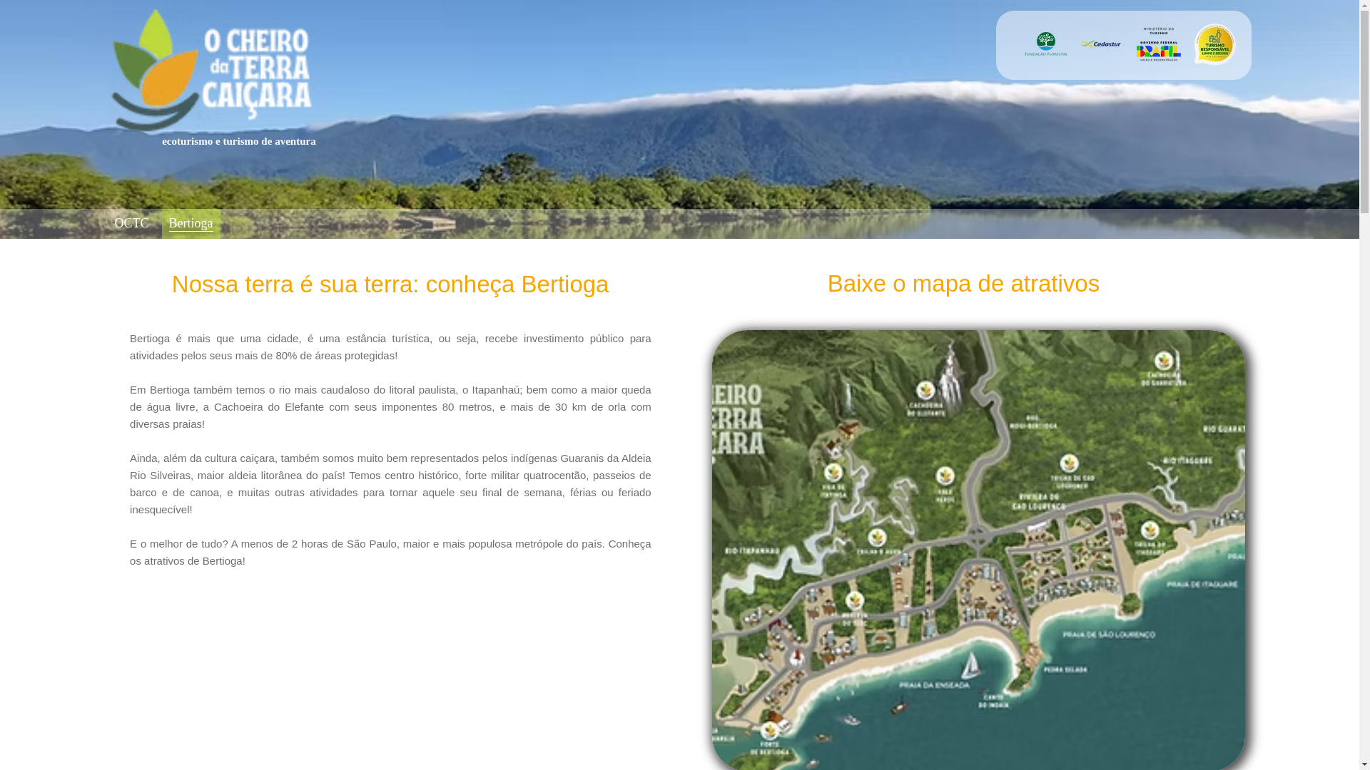 website screenshot of https://ecoturismobertioga.com.br/