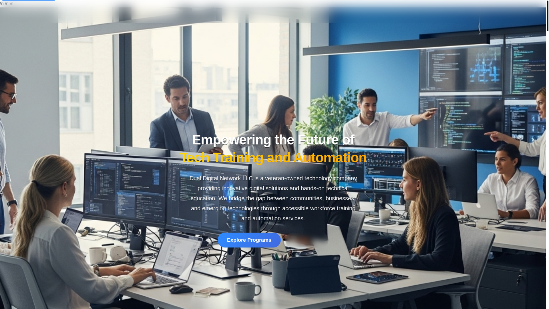 website screenshot of https://dualdigitalnetworkllc.com/