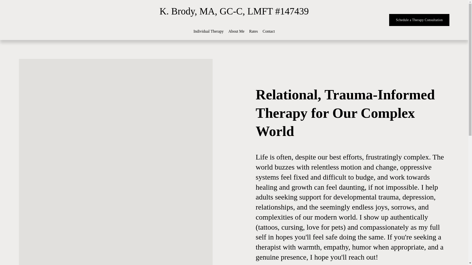 website screenshot of https://kbrodytherapy.com/