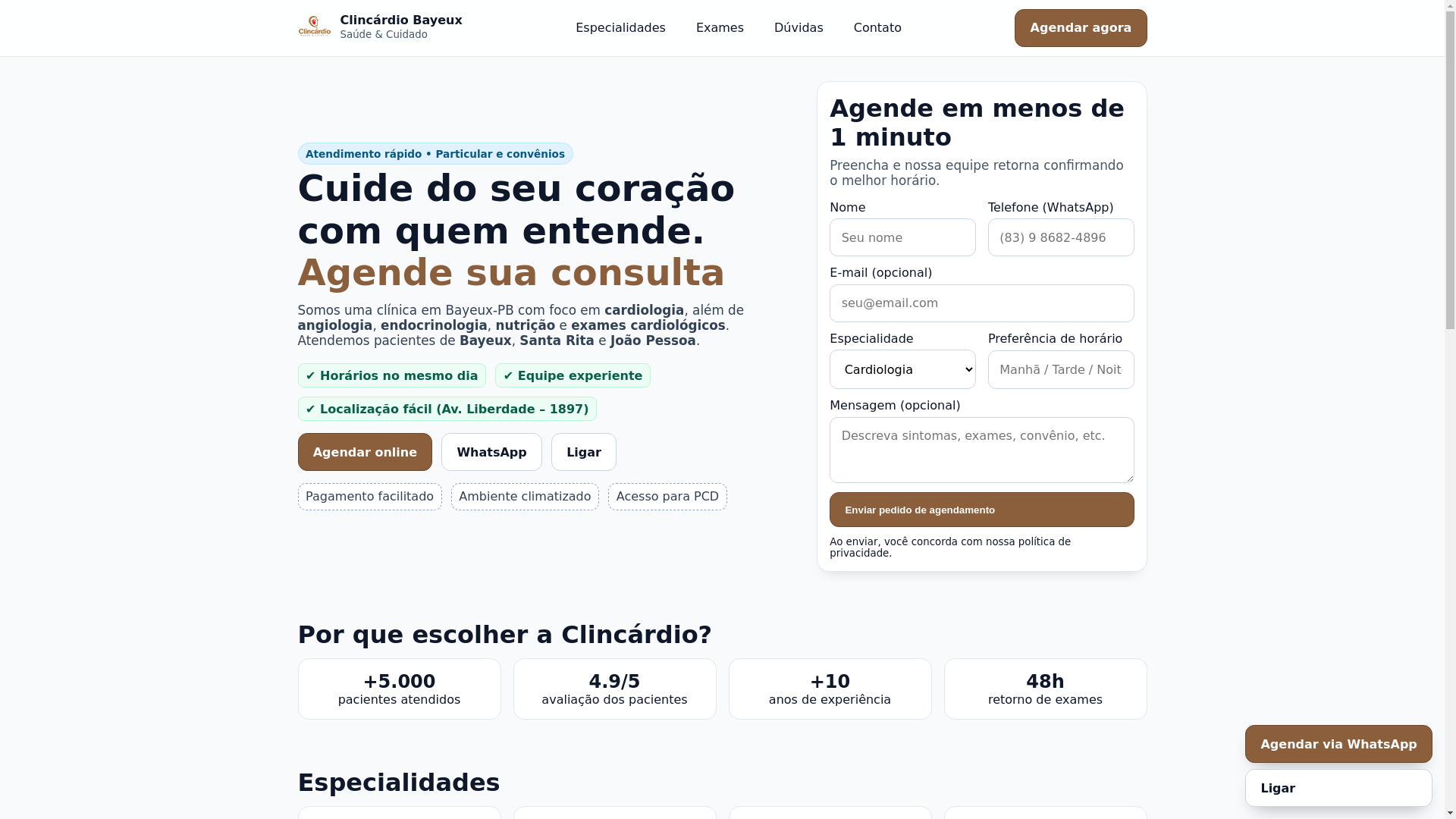 website screenshot of https://clincardio.pages.dev/