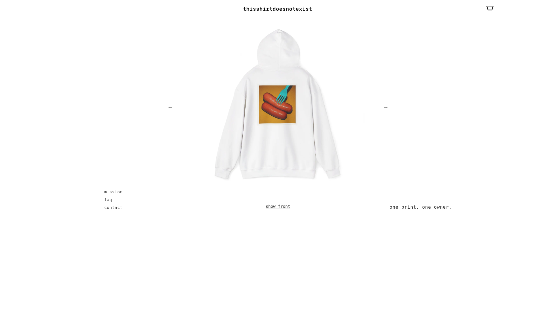 website screenshot of https://thisshirtdoesnotexist.store/