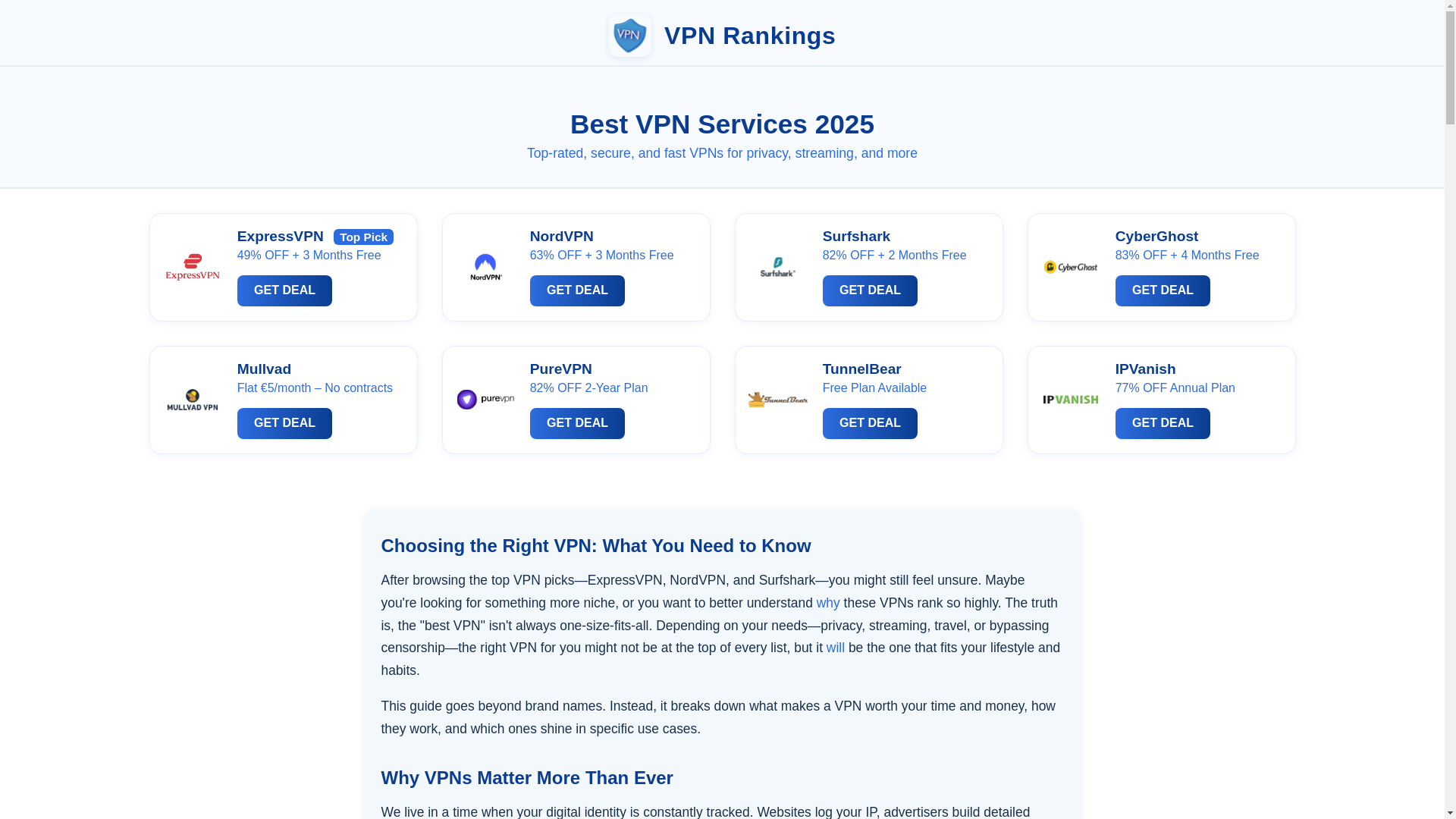 website screenshot of https://bestvpn.cv/