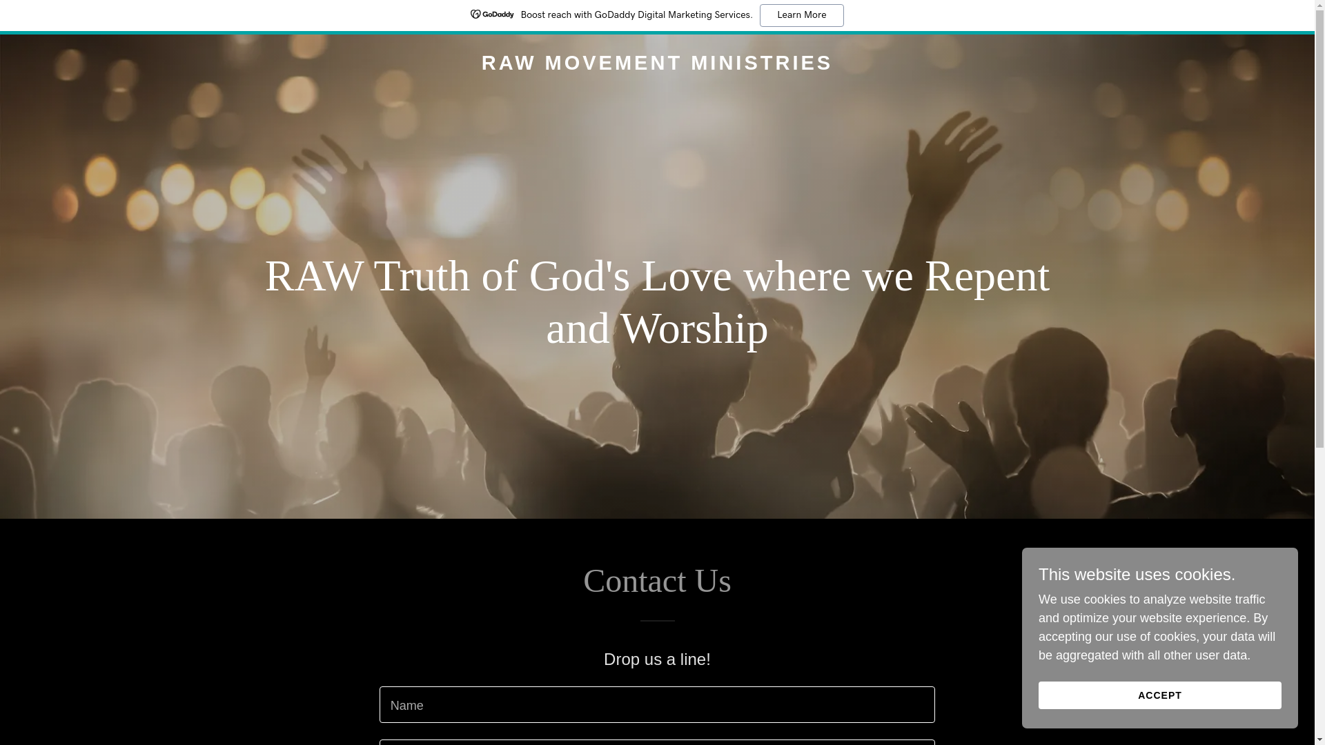 website screenshot of https://rawmovementministries.org/