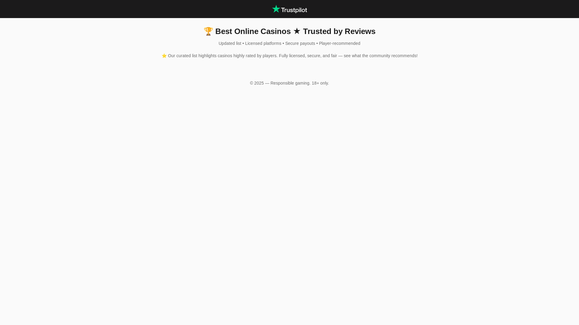 website screenshot of https://trustpillot-casino.com/