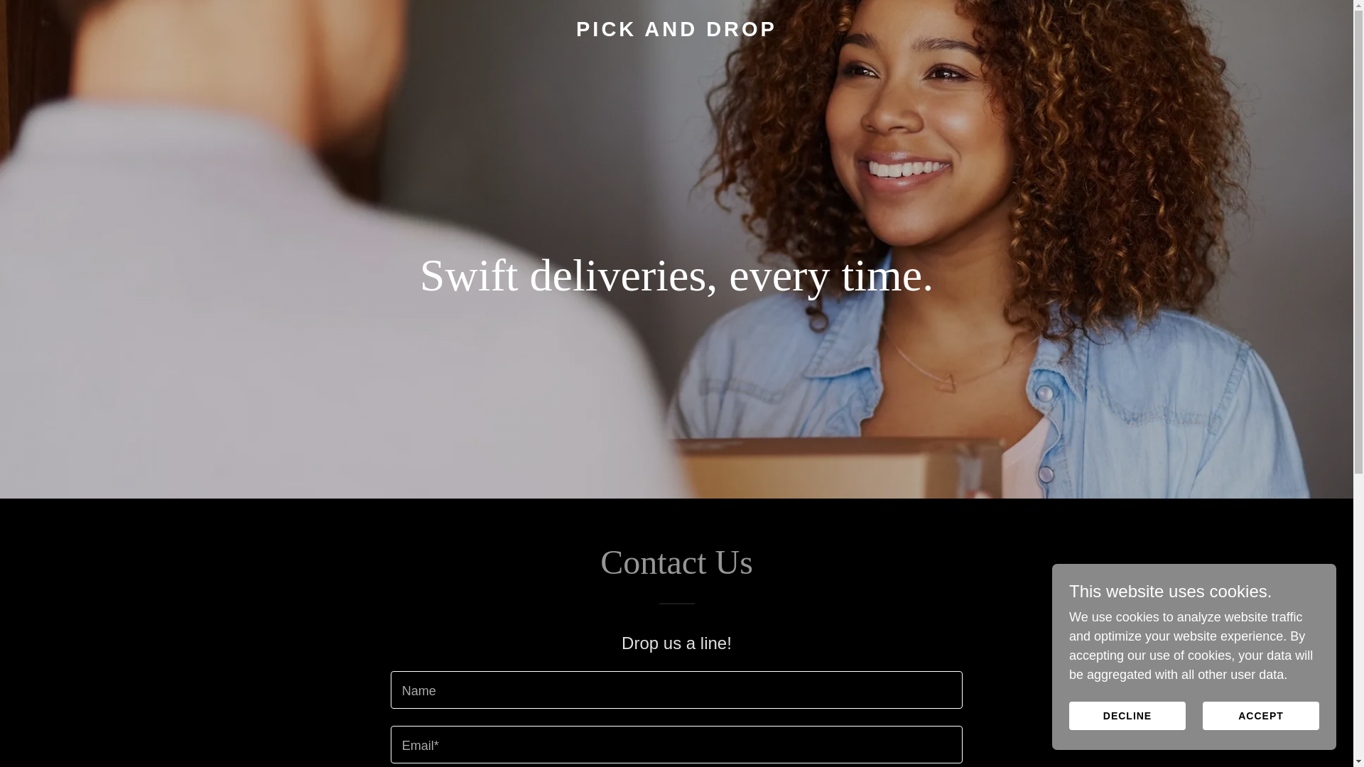 website screenshot of https://pickanddrop.xyz/