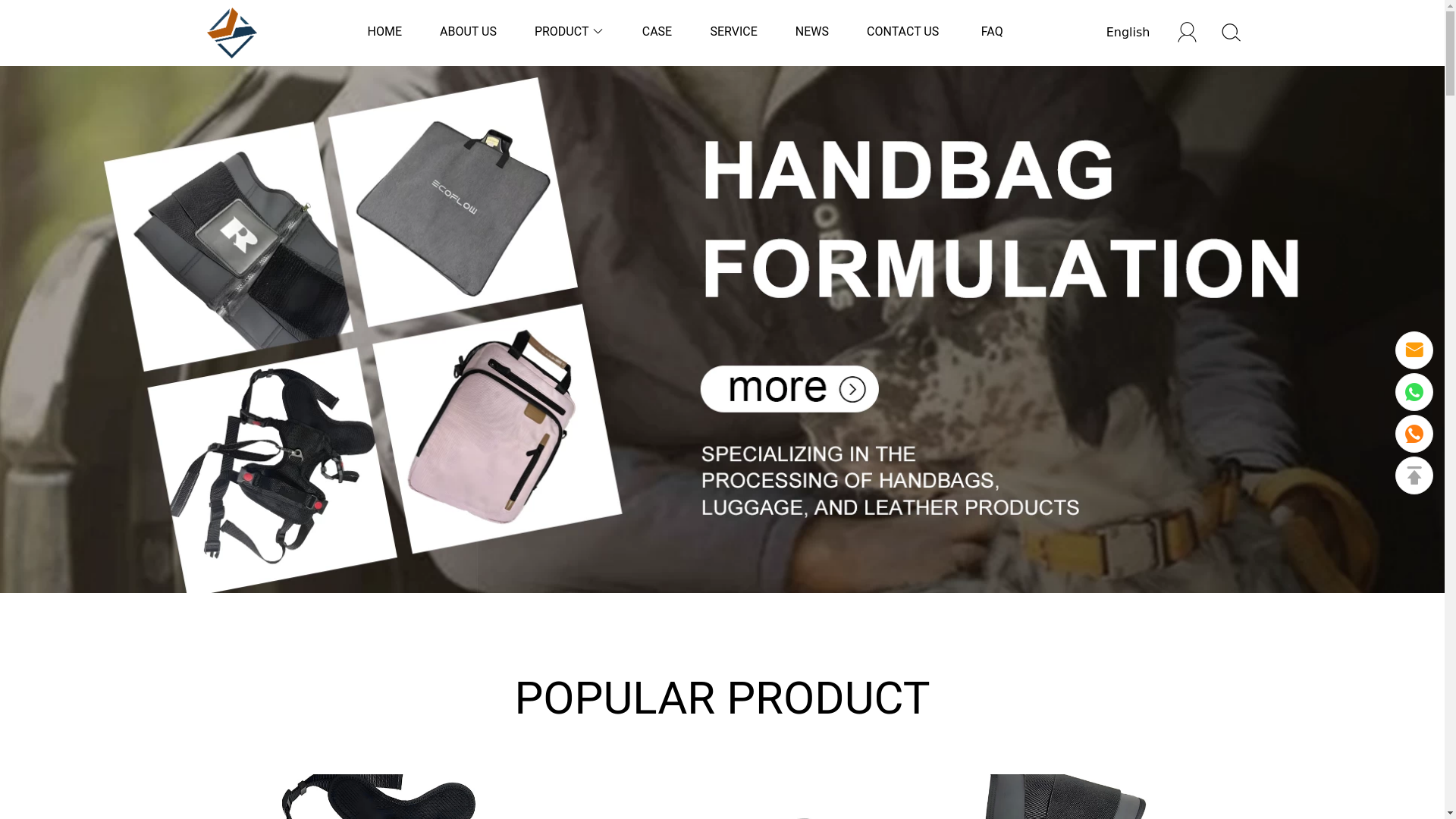 website screenshot of https://yangjiebags.com/